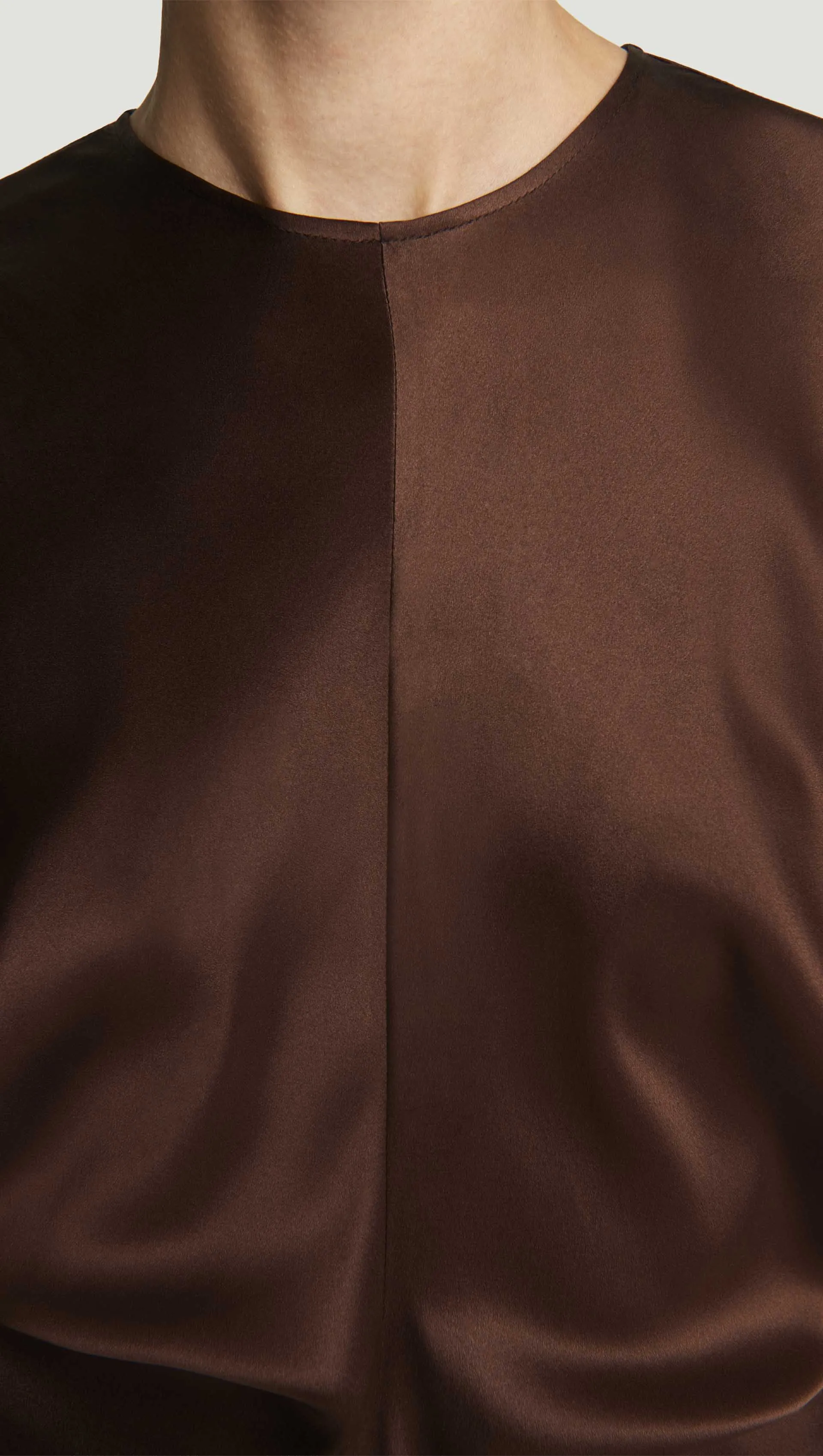 Draped Dress in Silk Charmeuse | Dark Brown sold by Argent product image thumbnail 5