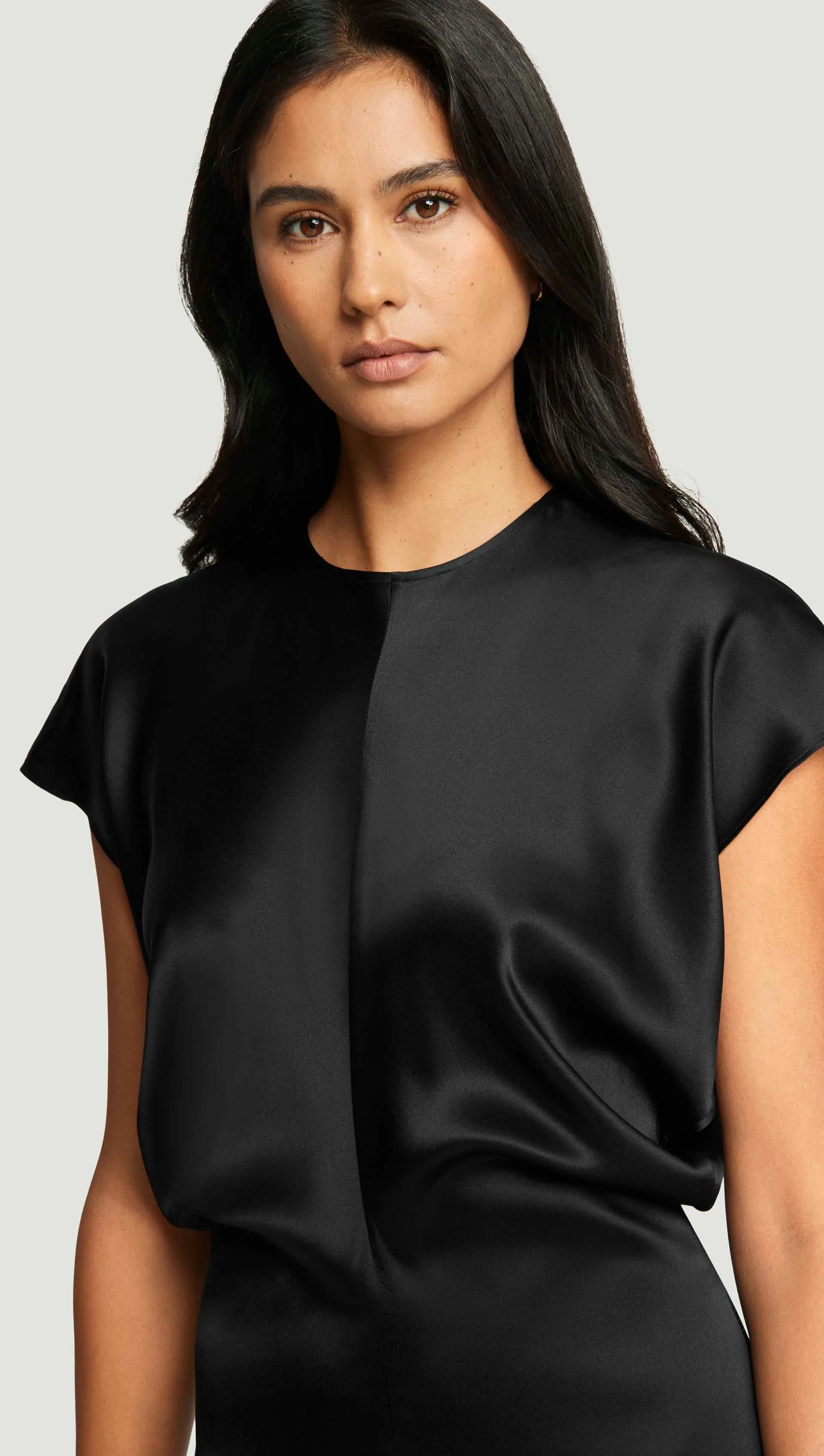 Draped Dress in Silk Charmeuse | Black sold by Argent product image thumbnail 4