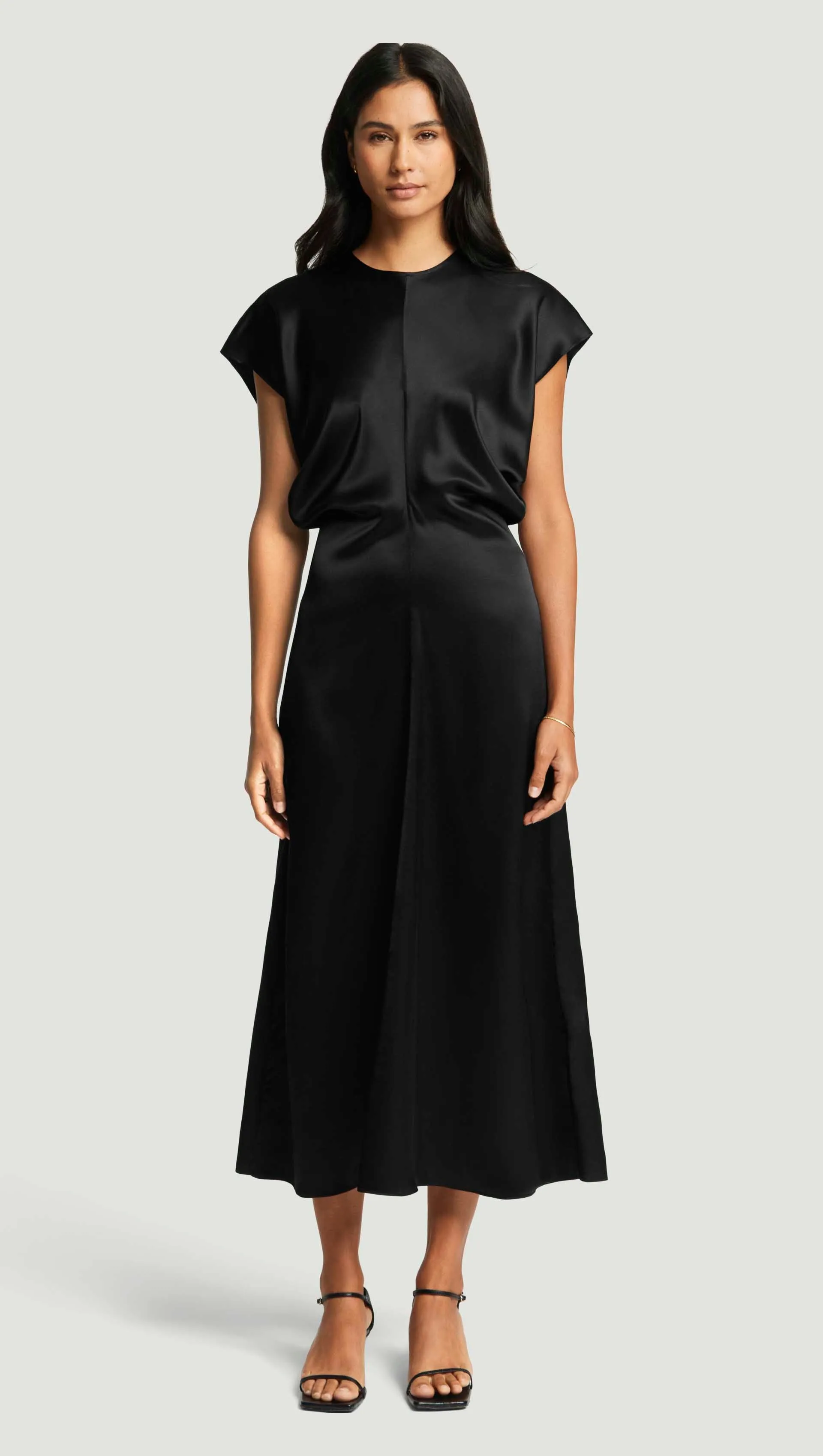 Draped Dress in Silk Charmeuse | Black sold by Argent product image thumbnail 2