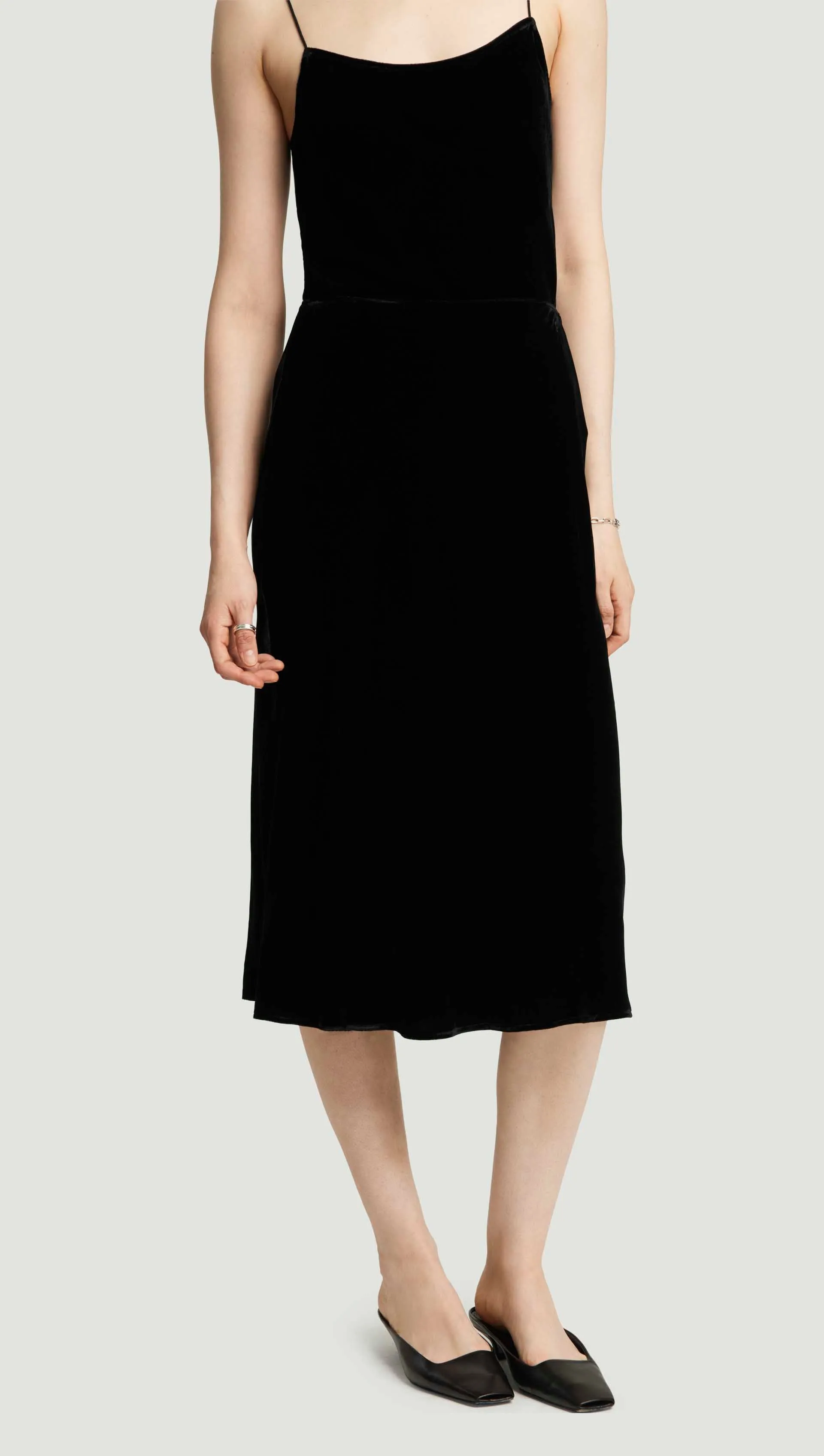 Bias Midi Skirt in Velvet | Black sold by Argent product image thumbnail 2