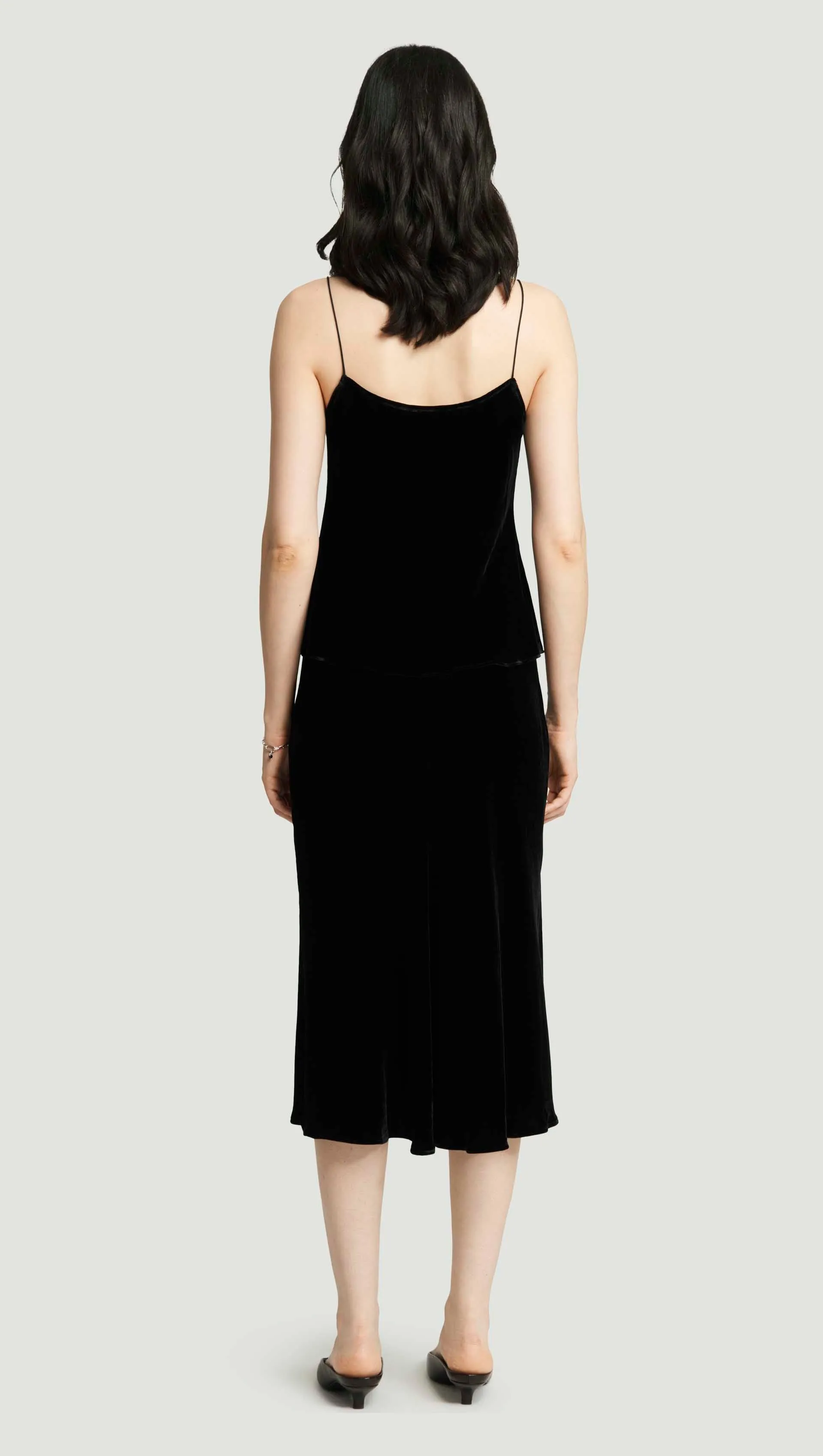 Bias Midi Skirt in Velvet | Black sold by Argent product image thumbnail 5