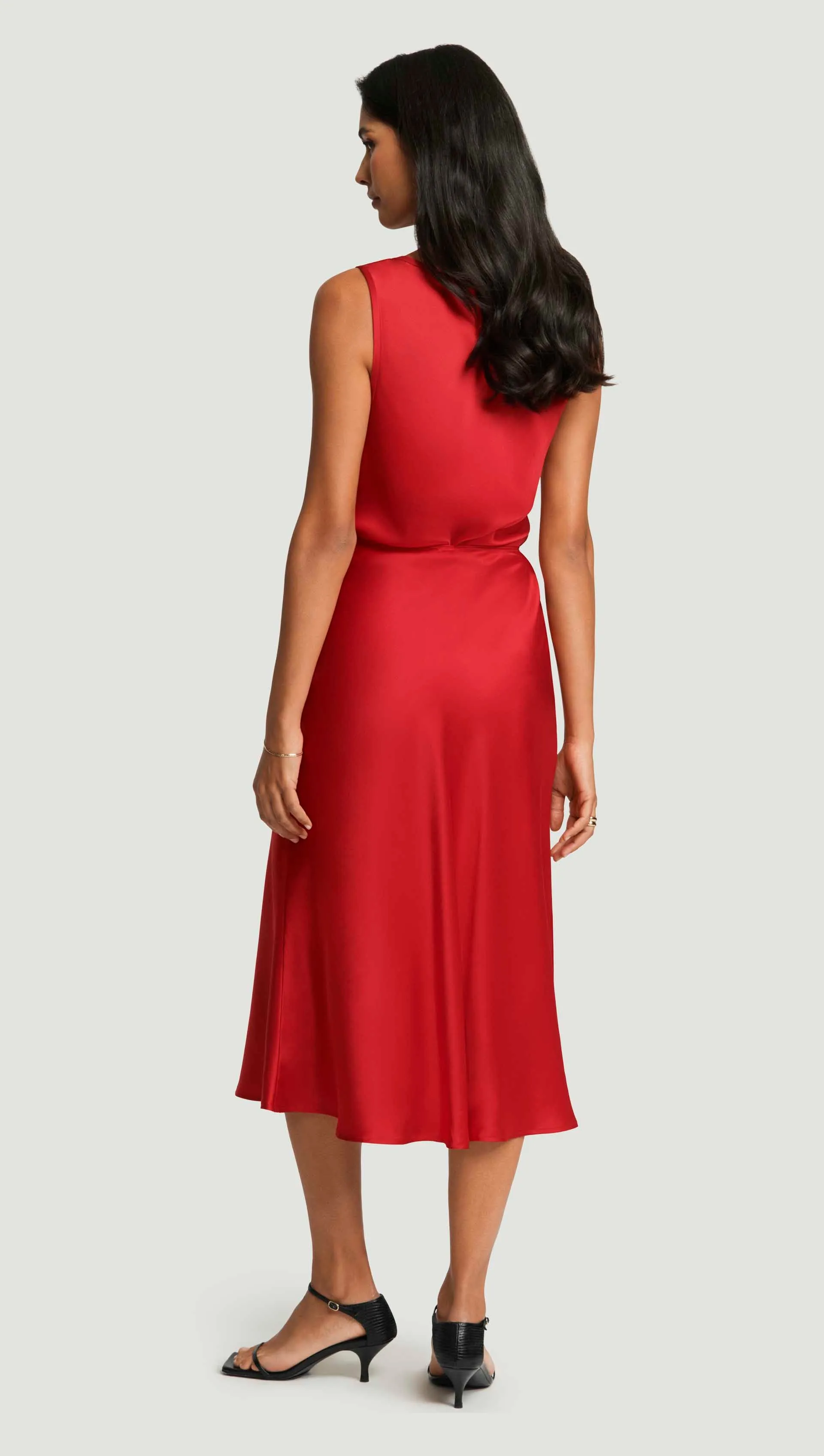 Bias Midi Skirt in Silk Charmeuse | Ruby Red sold by Argent product image thumbnail 5