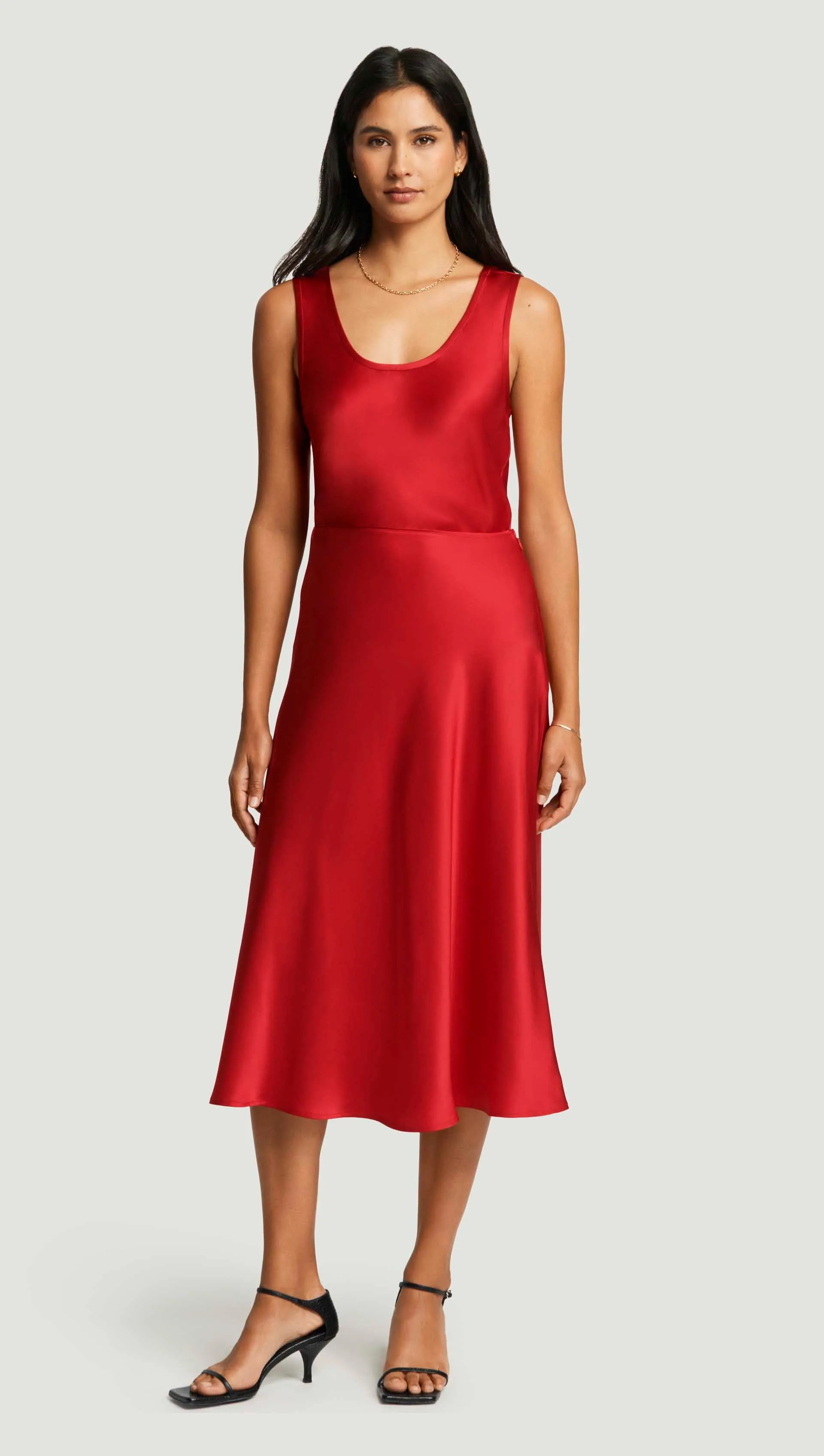 Bias Midi Skirt in Silk Charmeuse | Ruby Red sold by Argent product image thumbnail 3