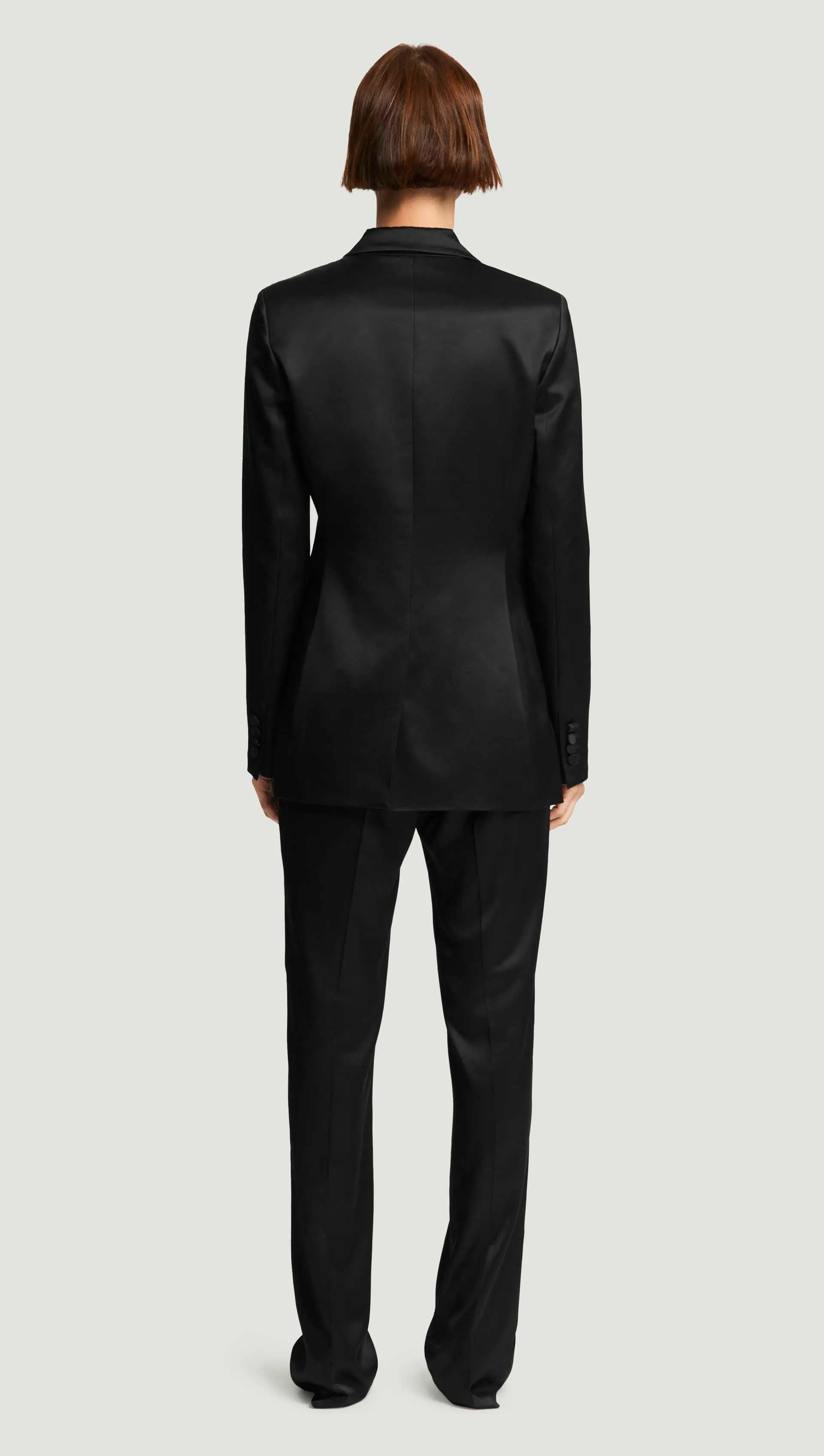 Double-Breasted Blazer in Satin Viscose Wool | Black sold by Argent product image thumbnail 5