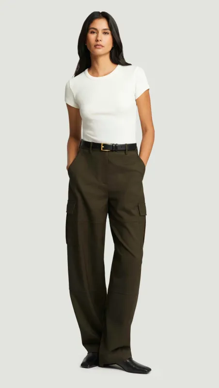 Tailored Cargo Pants in Seasonless Wool | Tobacco sold by Argent