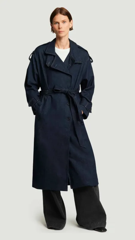 Eva Long Trench Coat in Regenerative Cotton | Amherst sold by Argent