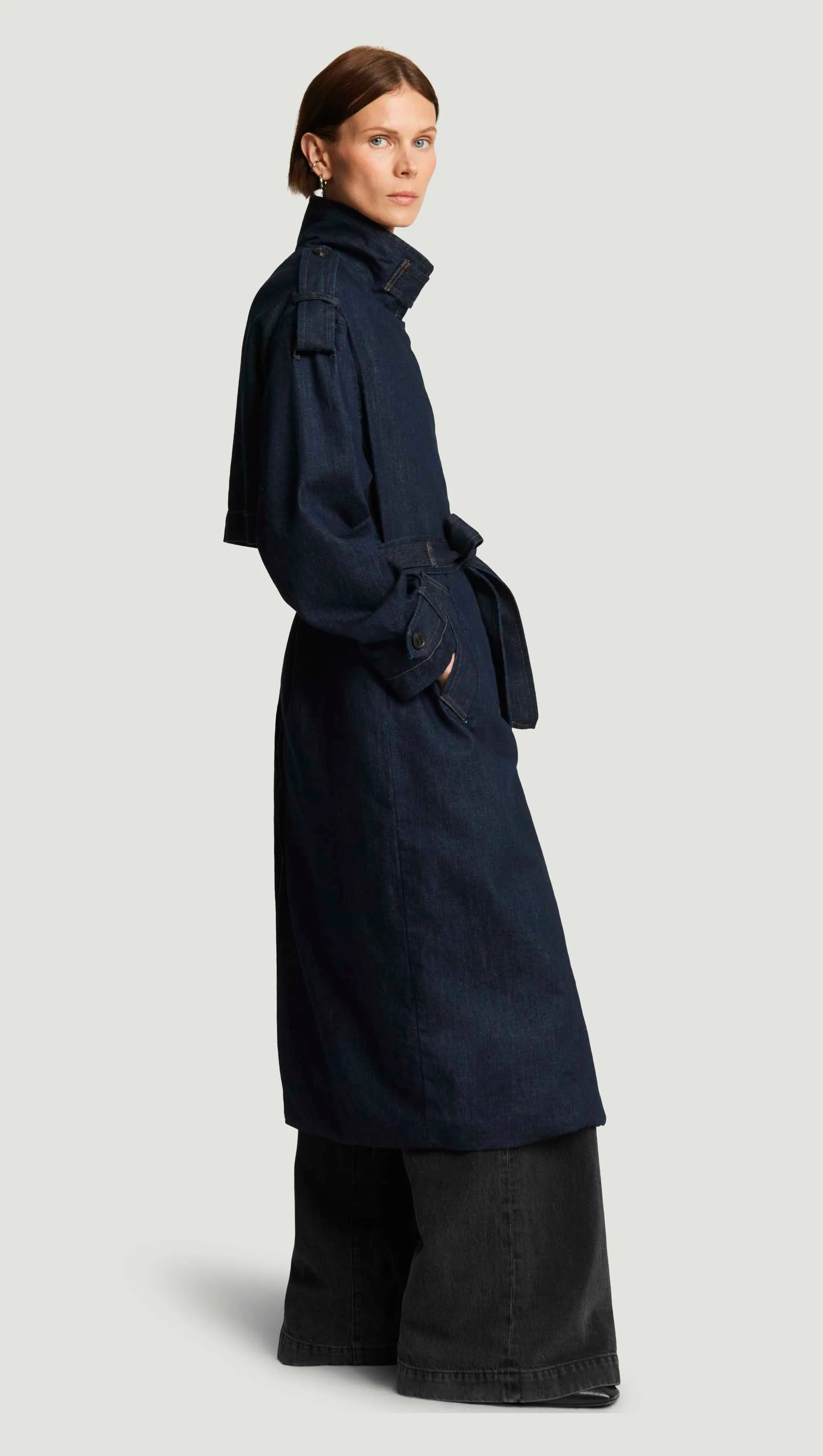 Eva Long Trench Coat in Regenerative Cotton | Amherst sold by Argent product image thumbnail 3