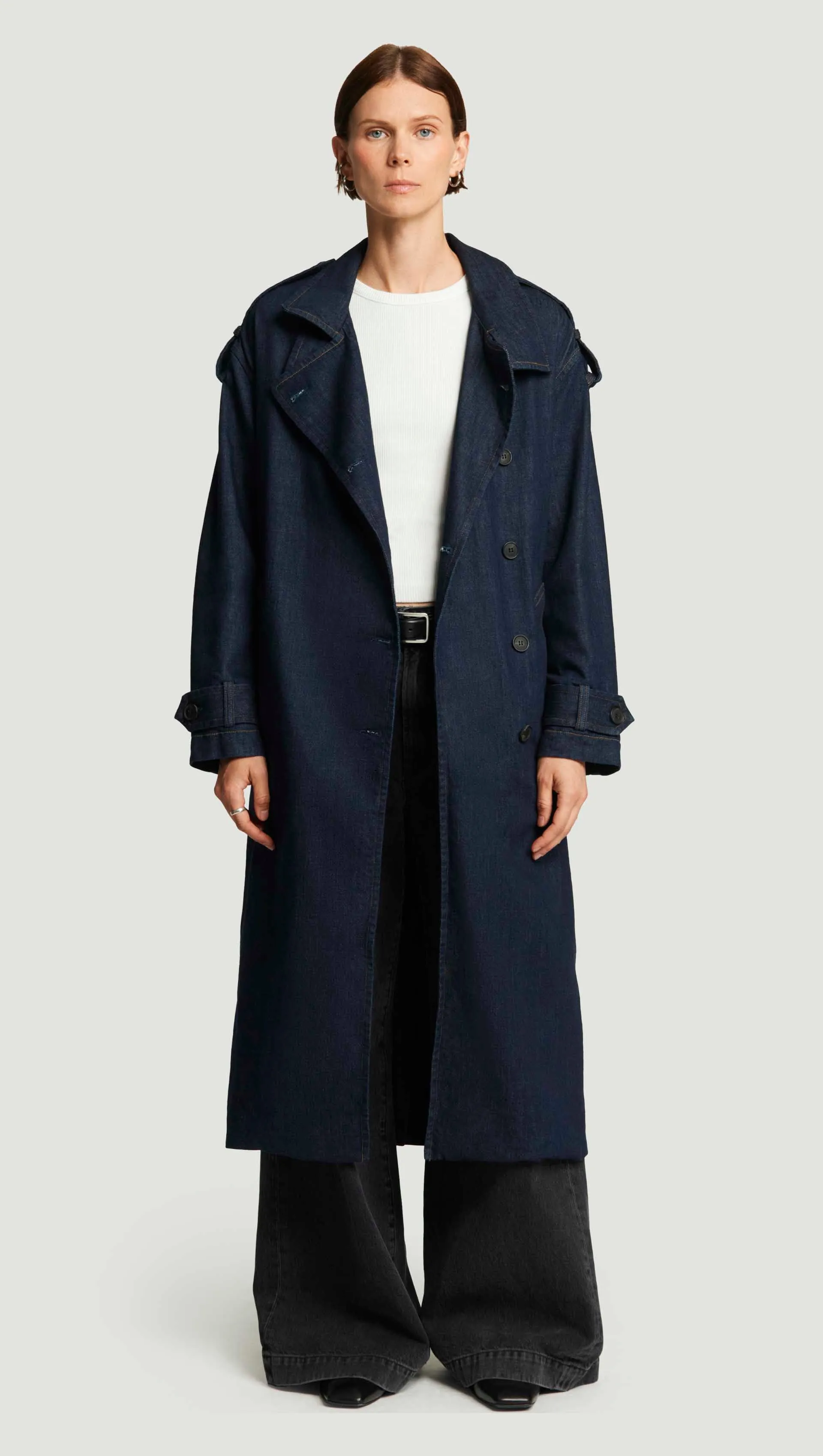 Eva Long Trench Coat in Regenerative Cotton | Amherst sold by Argent product image thumbnail 2