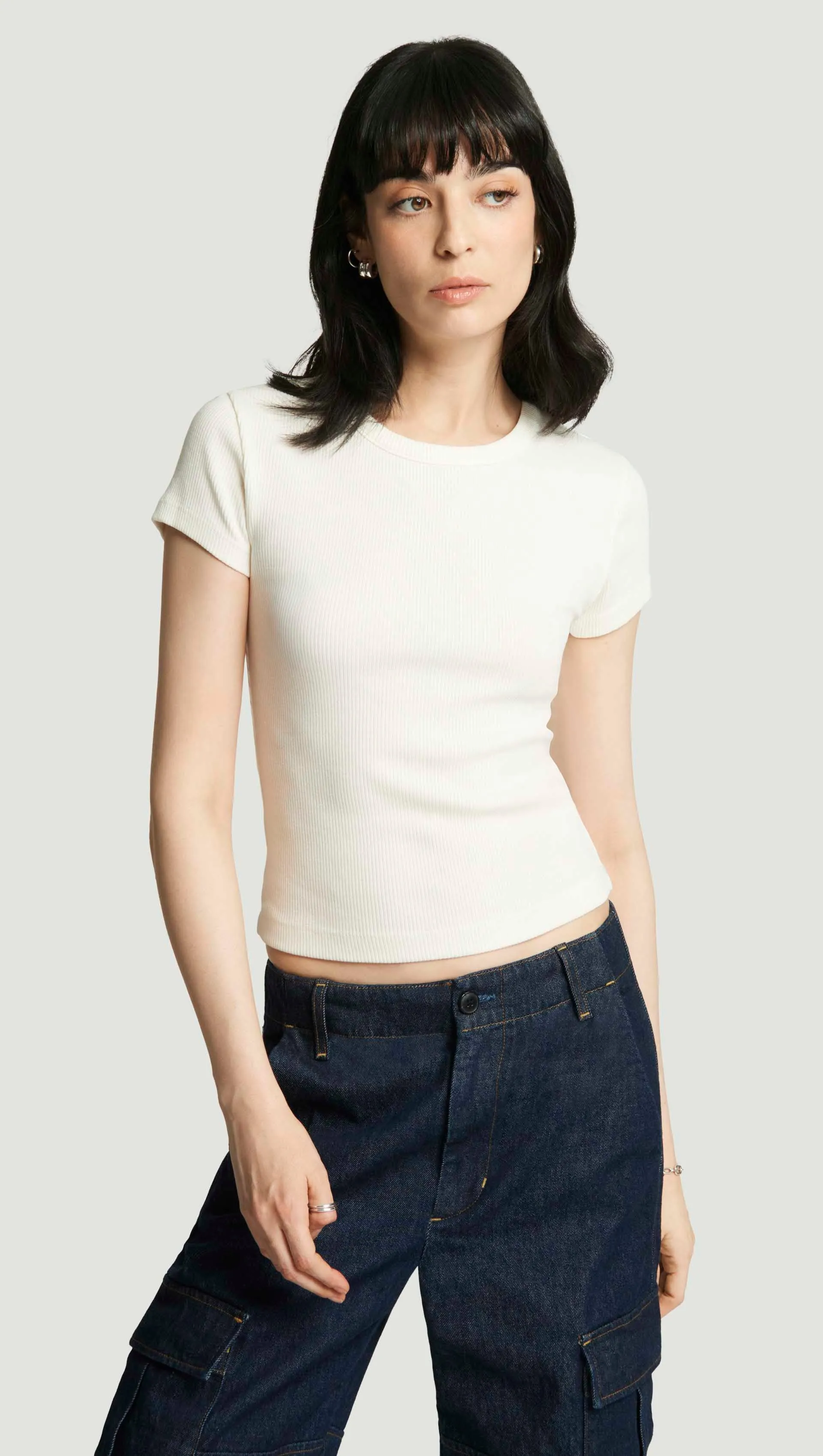 Nello Tee in Rib Knit | Pashmina sold by Argent