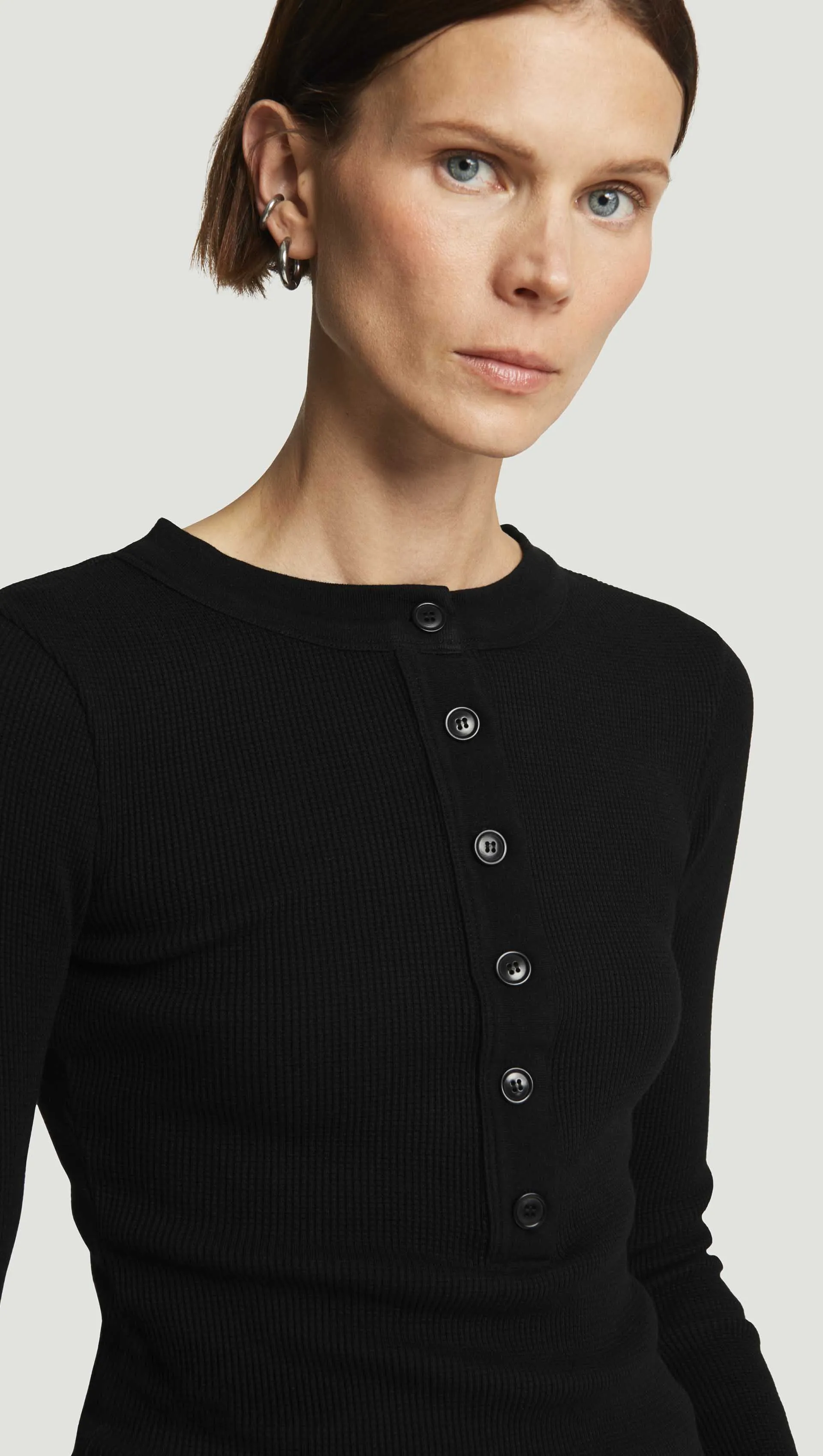 Varra Henley in Waffle Knit | Black sold by Argent product image thumbnail 2