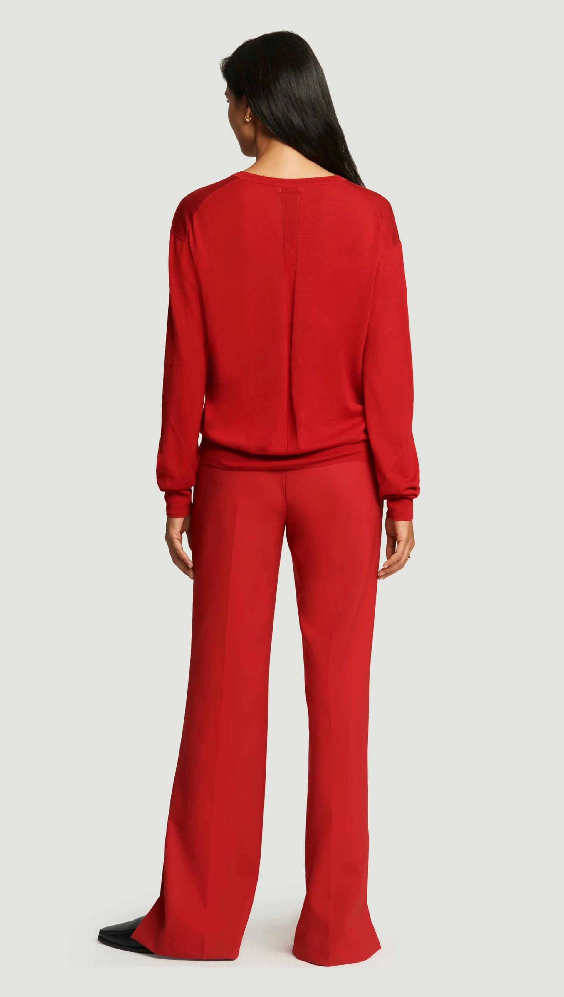 Fine Knit Longsleeve Crewneck in Merino Silk | Red sold by Argent product image thumbnail 4