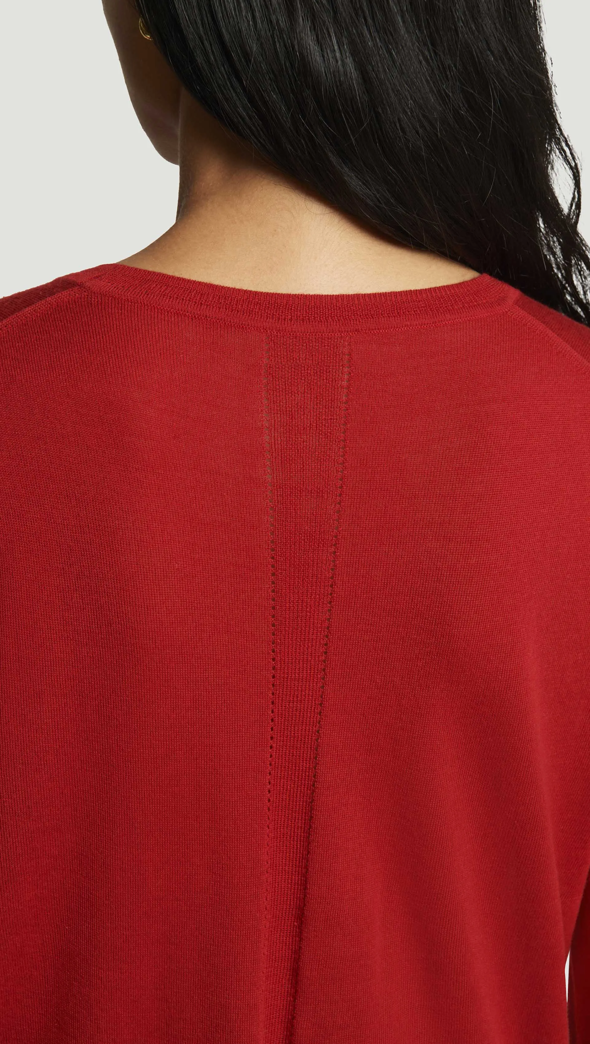 Fine Knit Longsleeve Crewneck in Merino Silk | Red sold by Argent product image thumbnail 5