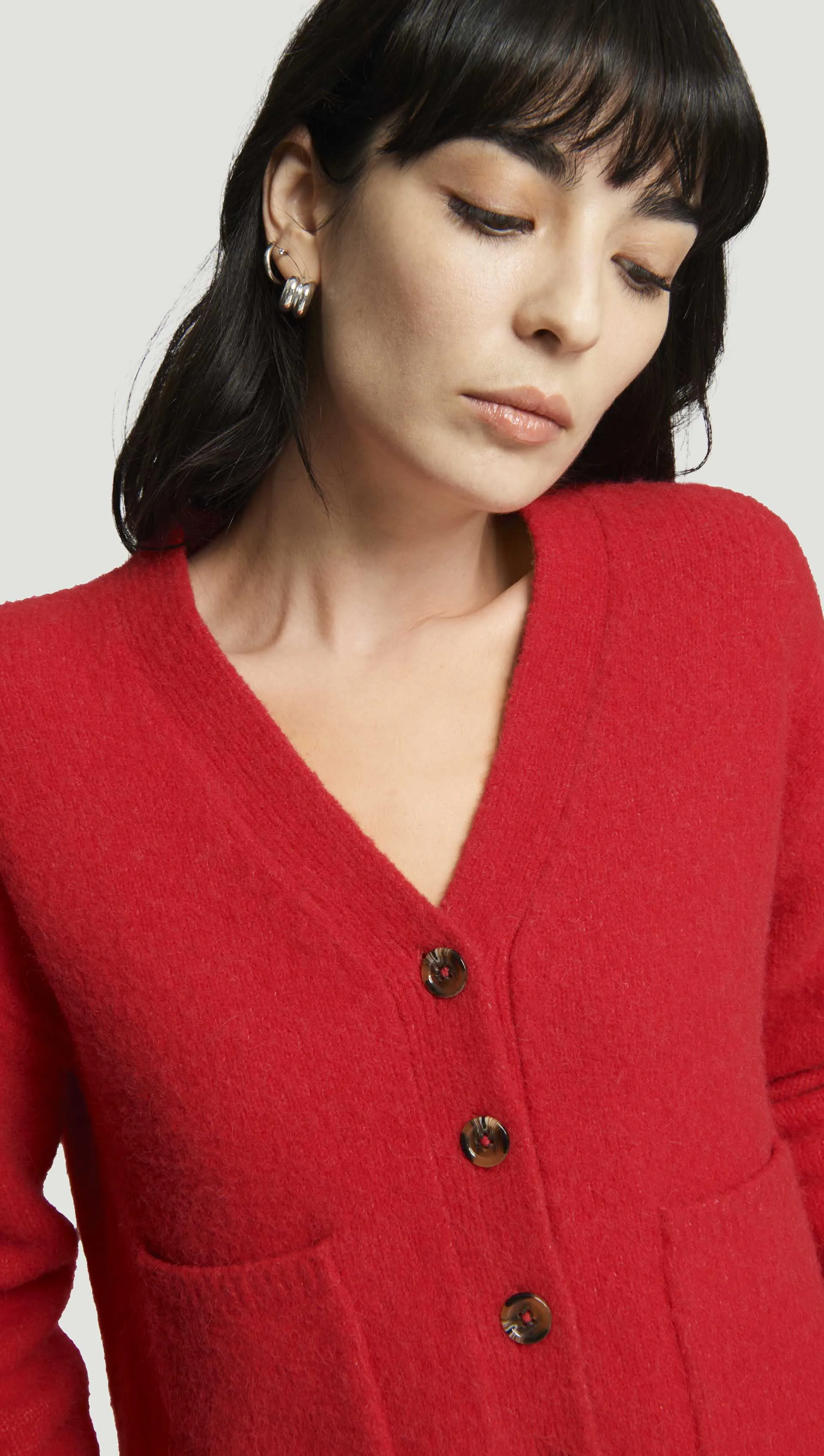 Cardigan in Fuzzy Yarn | Red sold by Argent product image thumbnail 2