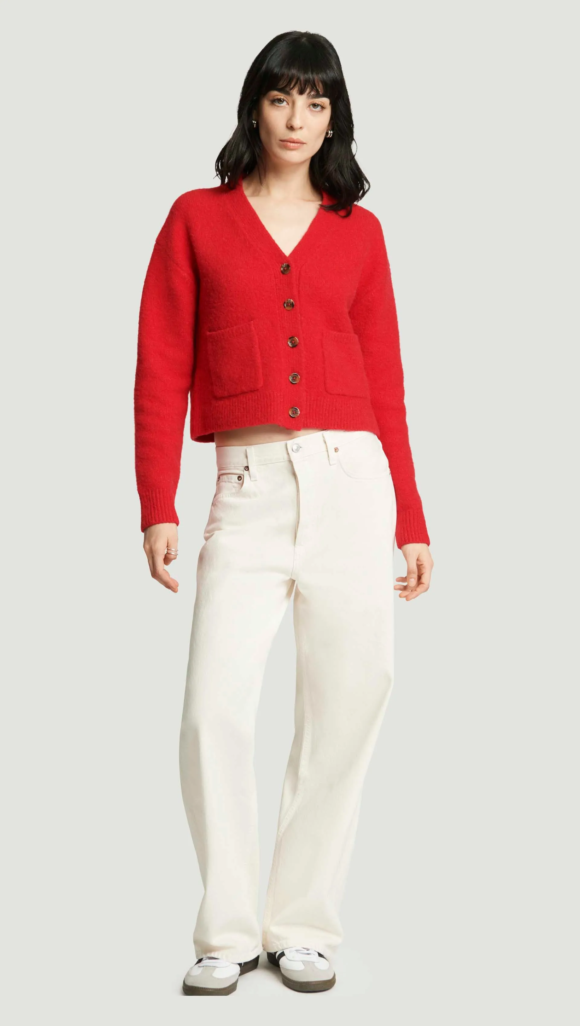Cardigan in Fuzzy Yarn | Red sold by Argent product image thumbnail 3