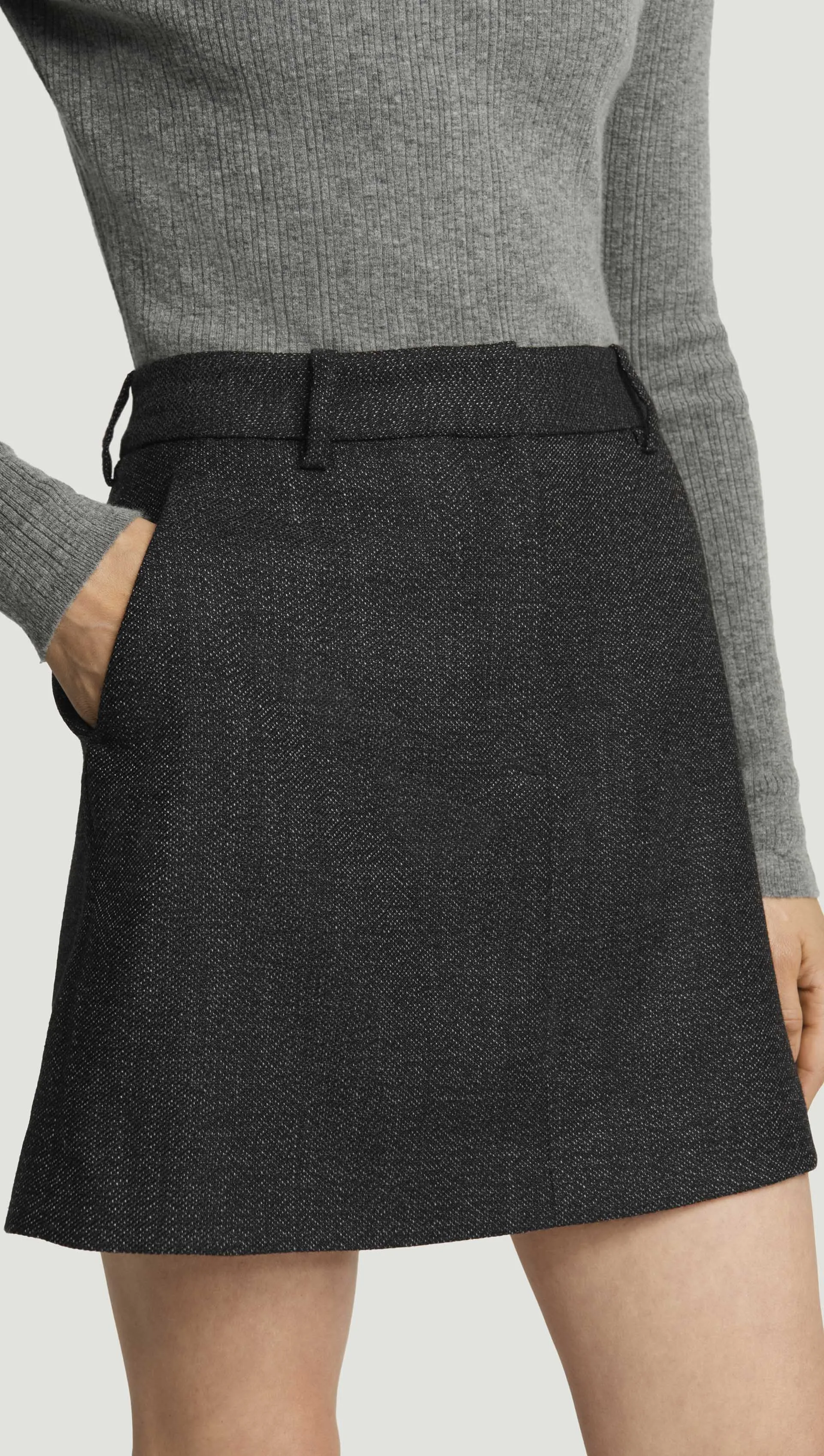 Mini Tailored Skirt in Tweed | Chocolate/Blue sold by Argent product image thumbnail 2