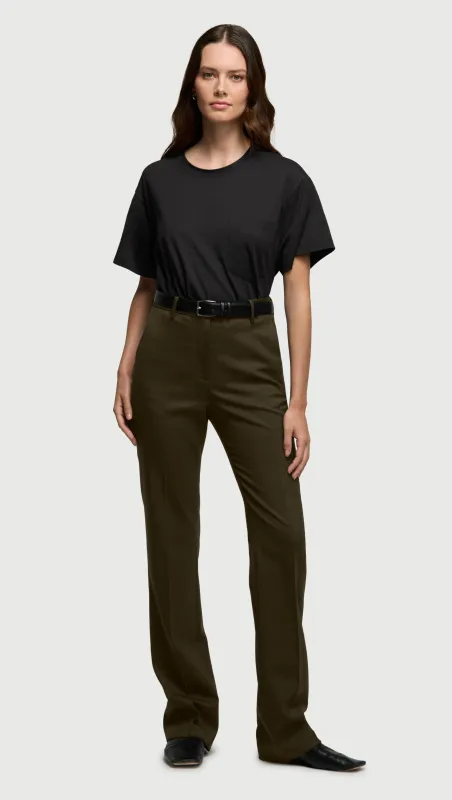 Straight Leg Trouser in Seasonless Wool | Tobacco sold by Argent