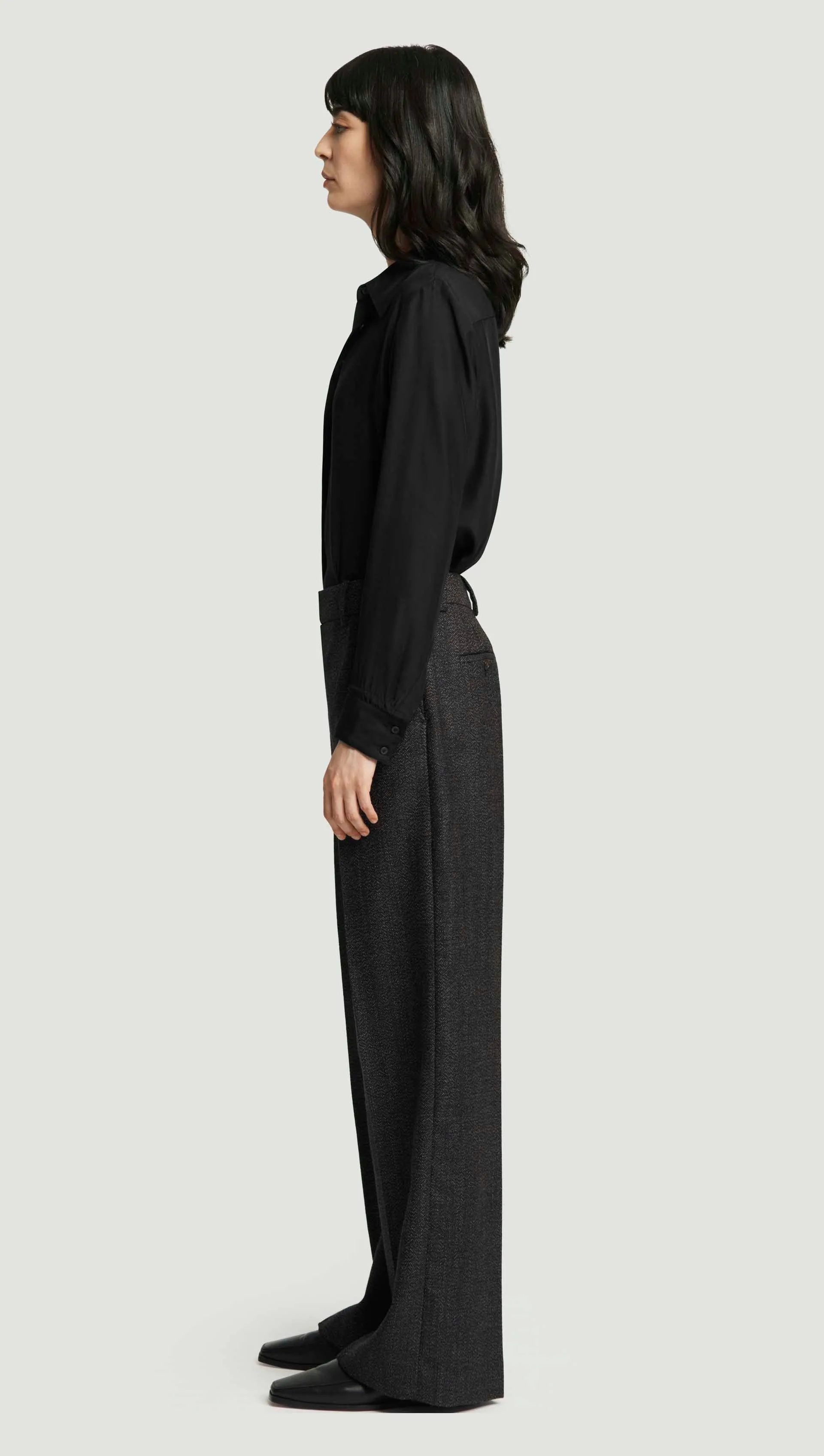 Soho Trouser in Tweed | Chocolate/Blue sold by Argent product image thumbnail 3