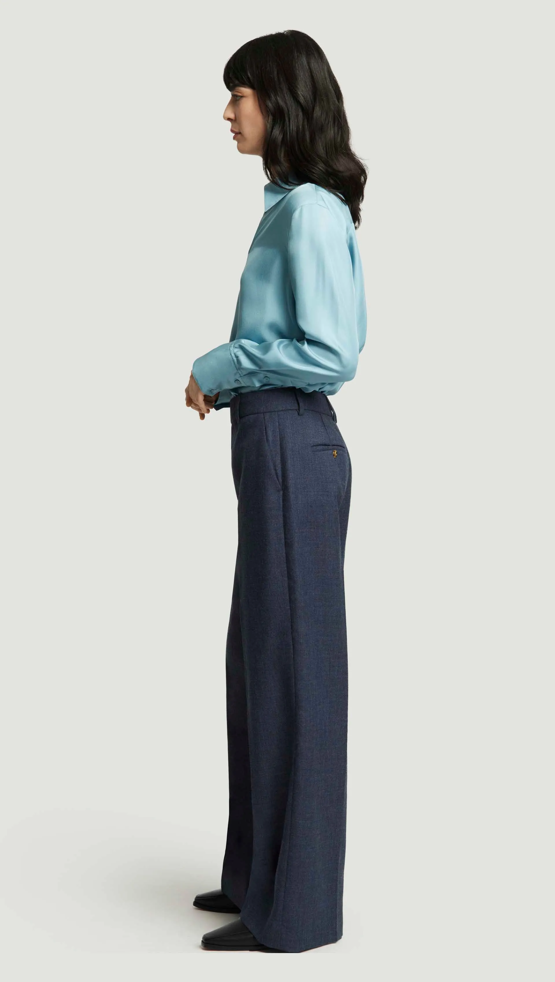 Soho Trouser in Bellagio Wool | Navy sold by Argent product image thumbnail 2