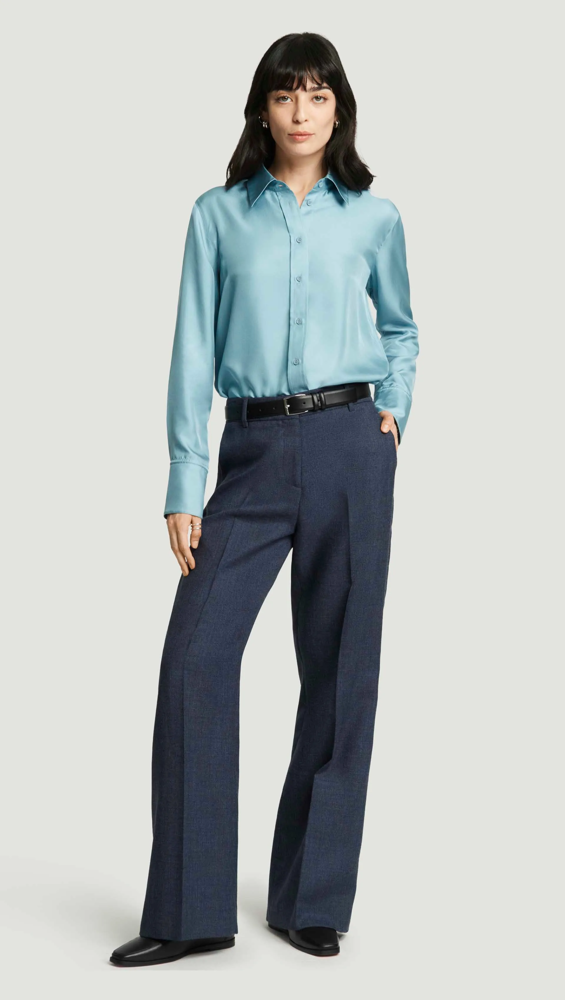 Soho Trouser in Bellagio Wool | Navy sold by Argent