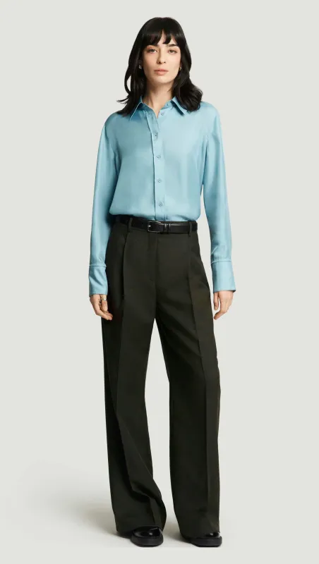 Single Pleat Trouser in Bellagio Wool | Hunter sold by Argent