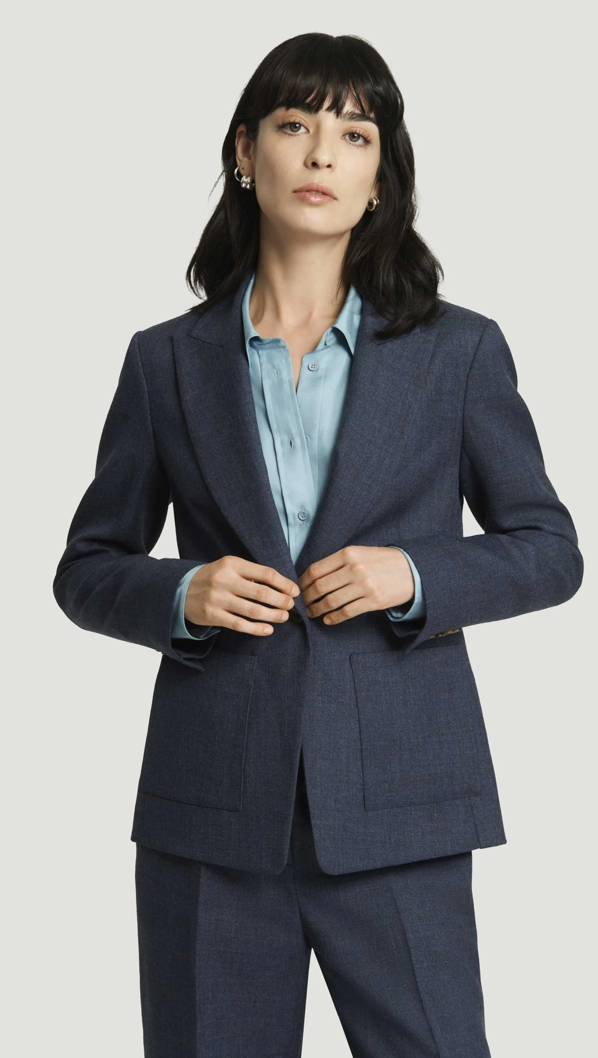 Patch Pocket Blazer in Bellagio Wool | Navy sold by Argent