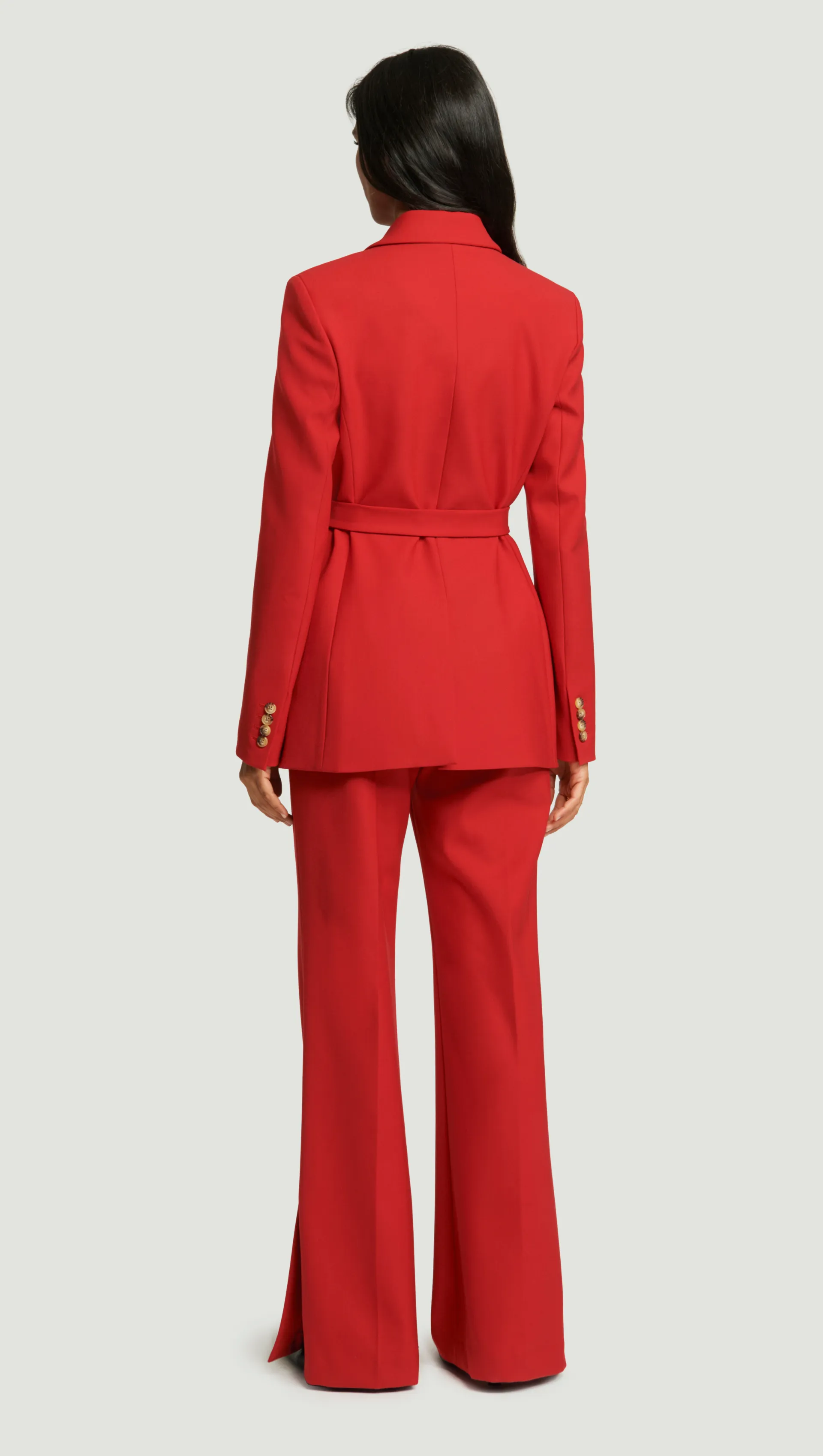 Belted Double-Breasted Blazer in Heavy Wool Twill | Ruby Red sold by Argent product image thumbnail 5