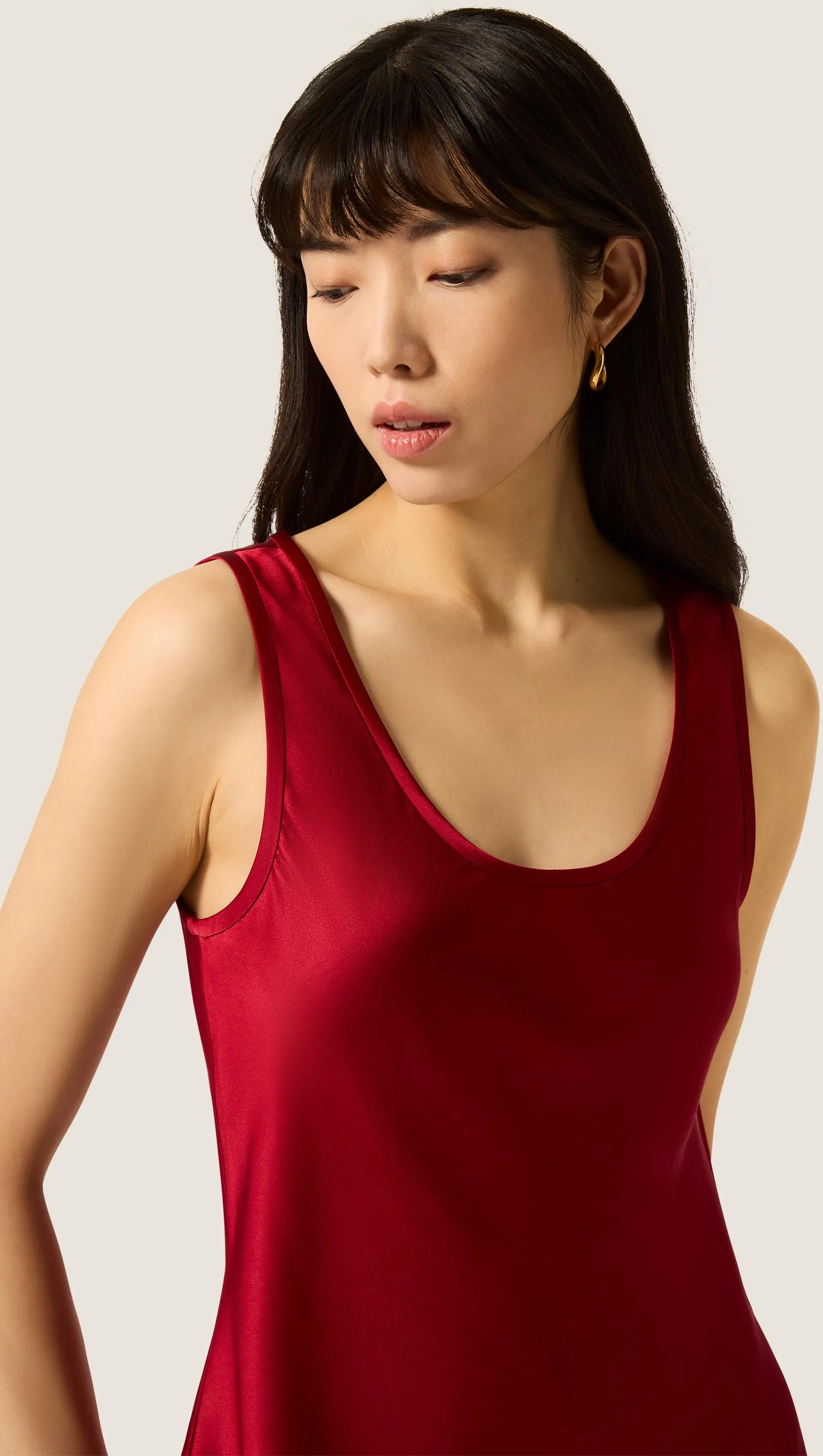 Tank in Silk Charmeuse | Bordeaux sold by Argent product image thumbnail 2