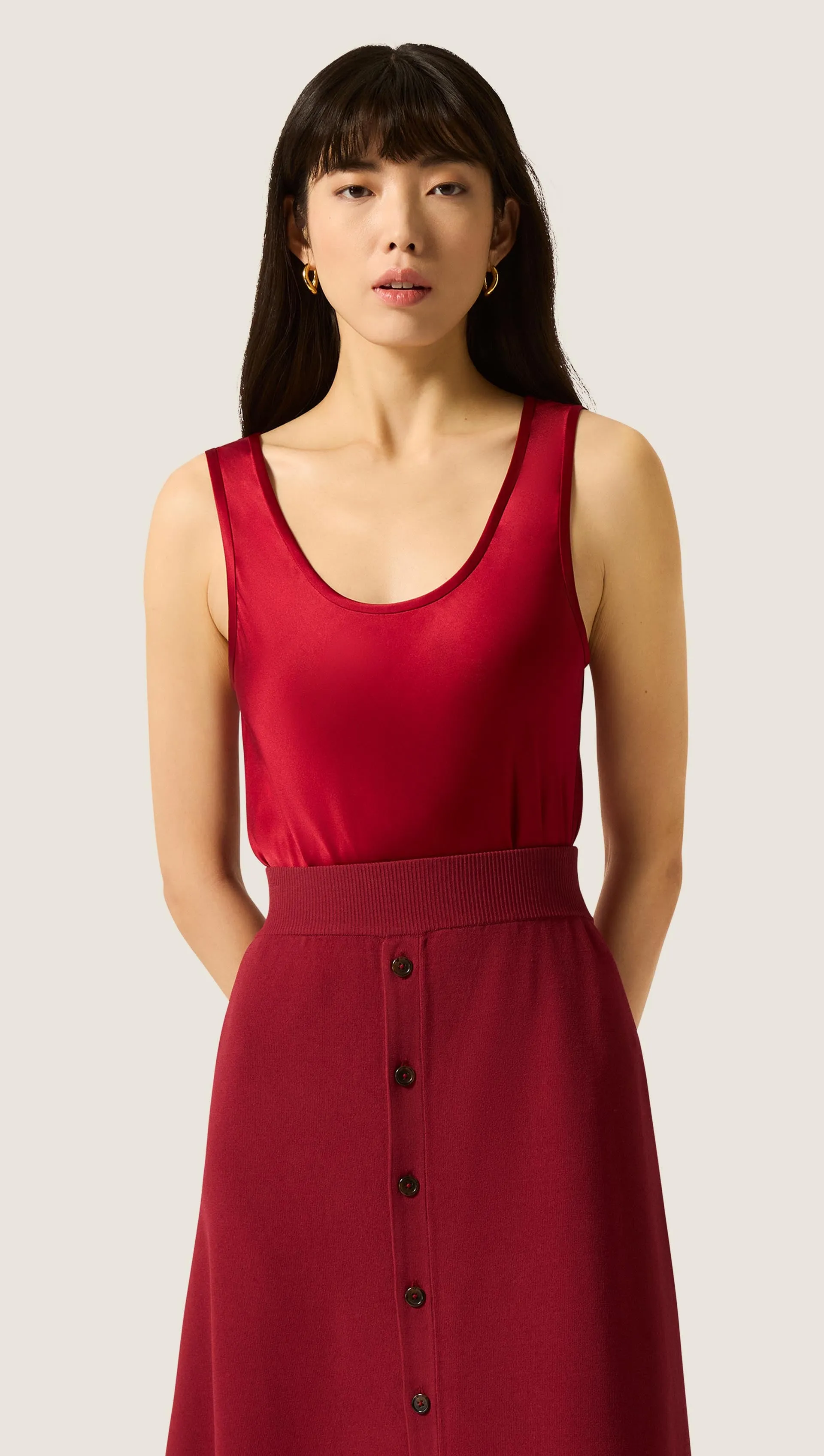 Tank in Silk Charmeuse | Bordeaux sold by Argent