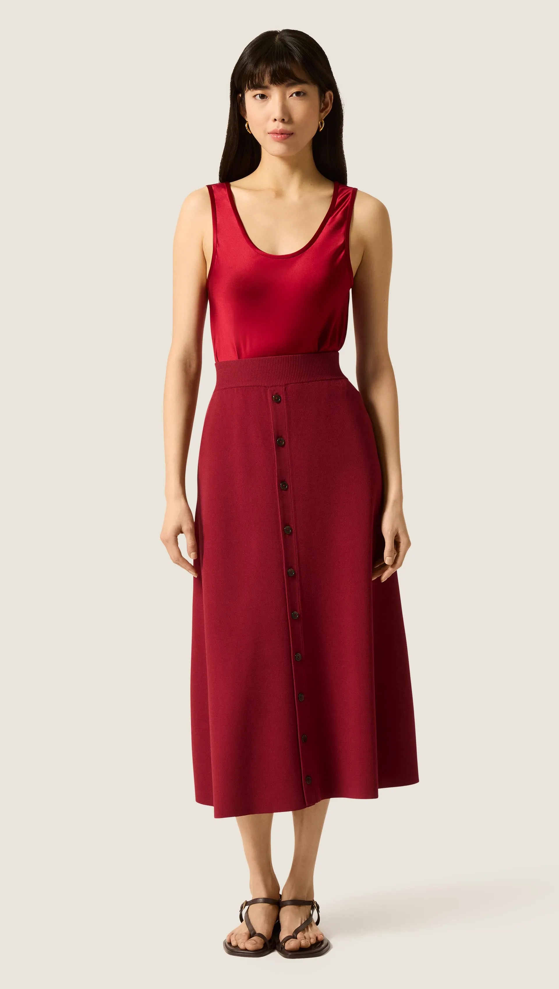 Tank in Silk Charmeuse | Bordeaux sold by Argent product image thumbnail 3