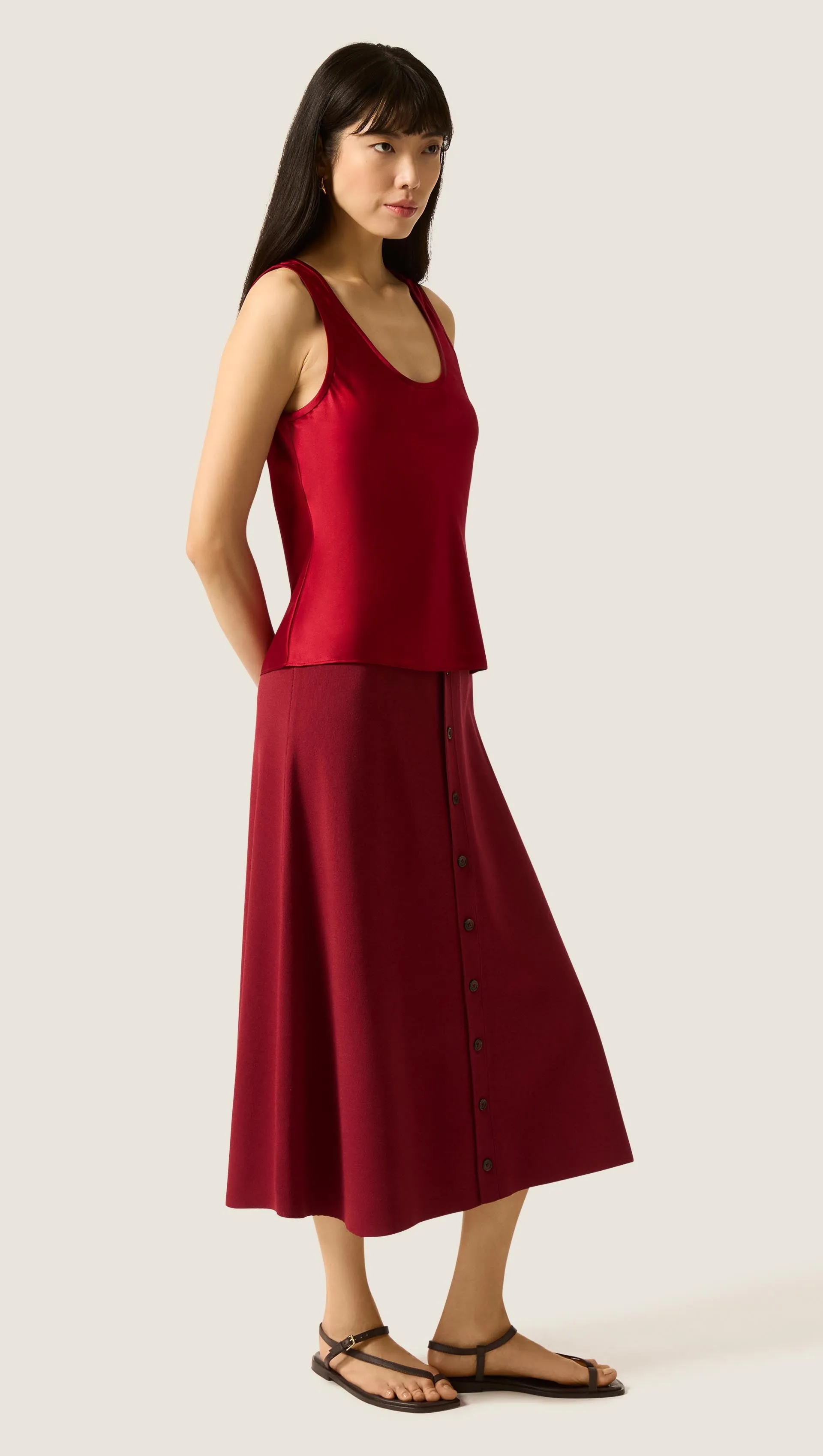 Tank in Silk Charmeuse | Bordeaux sold by Argent product image thumbnail 5