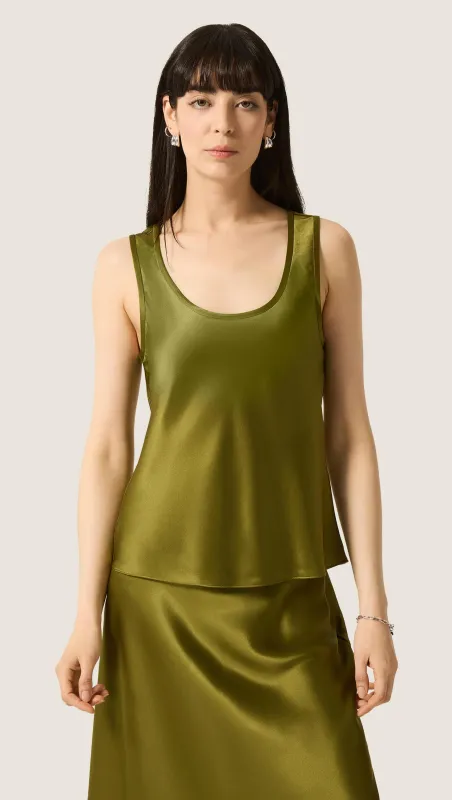 Tank in Silk Charmeuse | Pickle made by Argent