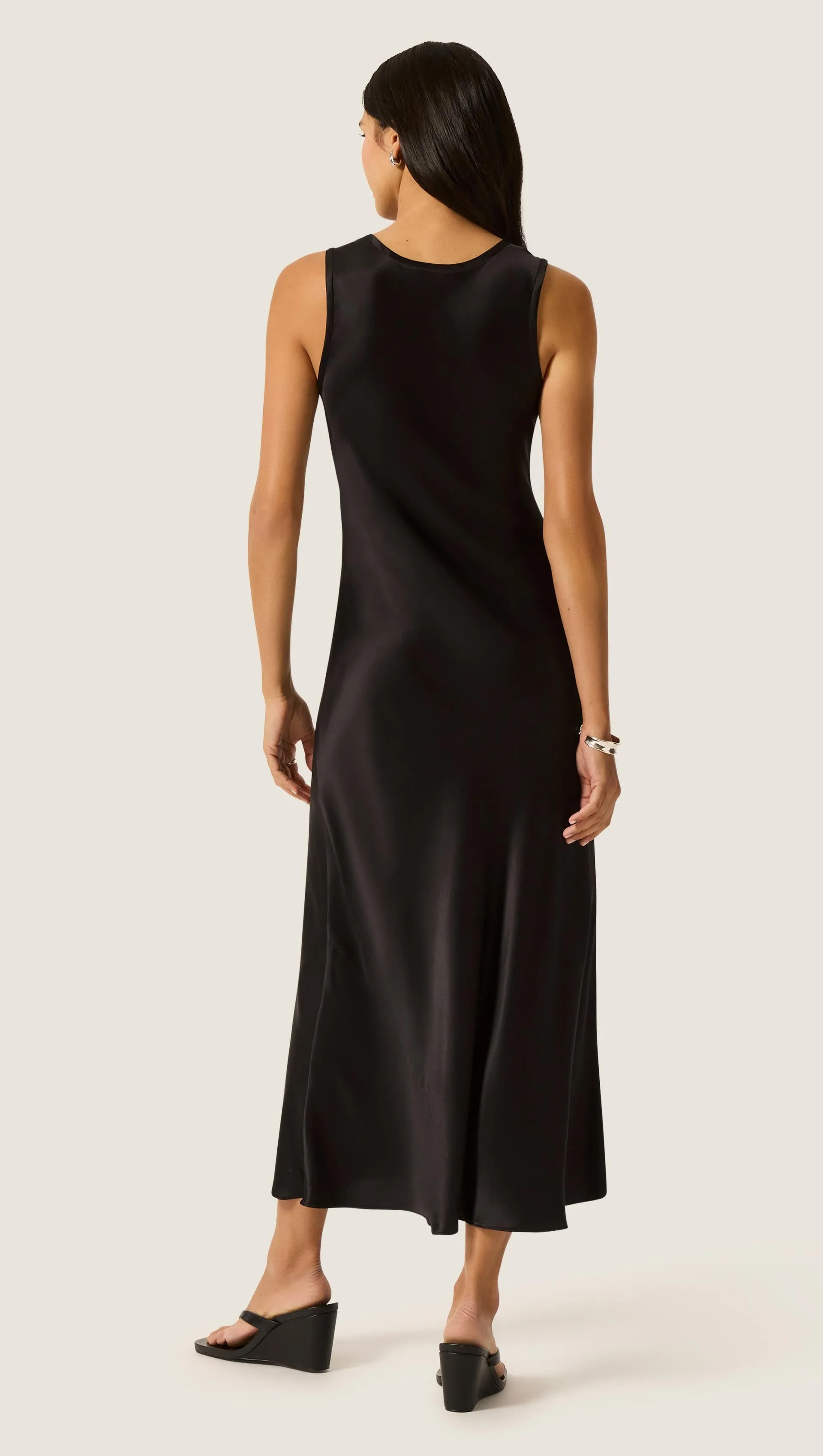 Tank Dress in Silk Charmeuse | Black sold by Argent product image thumbnail 5