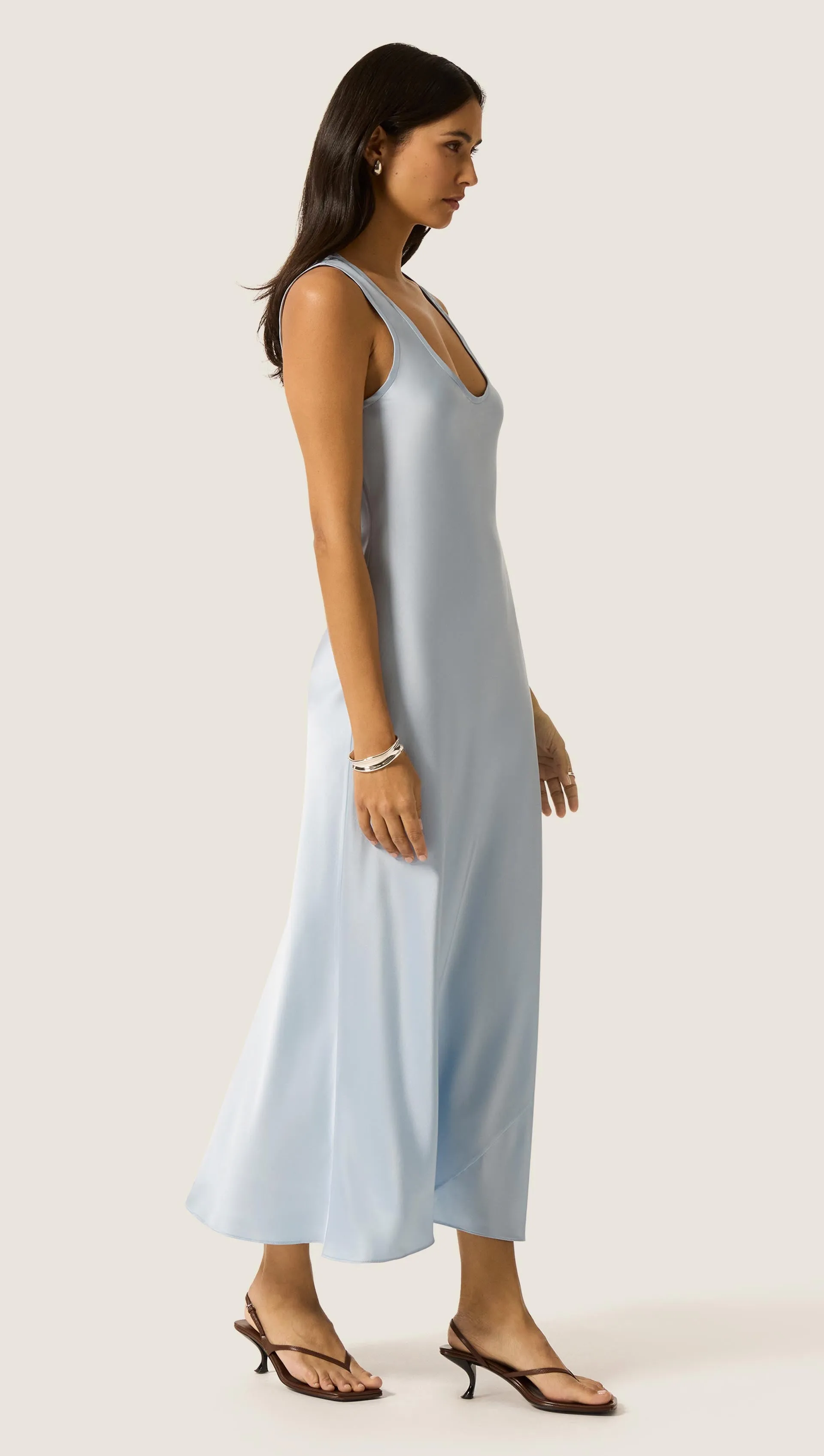 Tank Dress in Silk Charmuesue | Maya Blue sold by Argent product image thumbnail 4