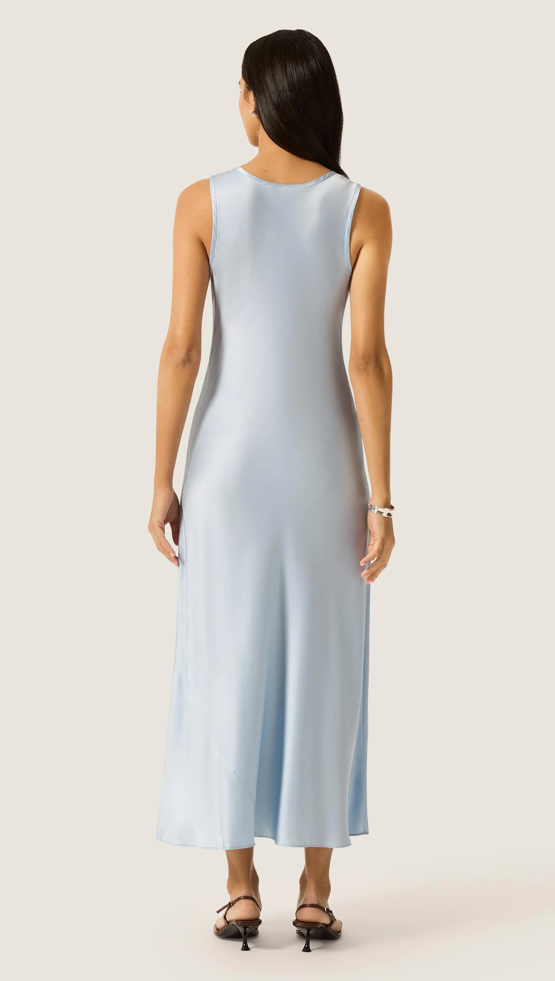 Tank Dress in Silk Charmuesue | Maya Blue sold by Argent product image thumbnail 5