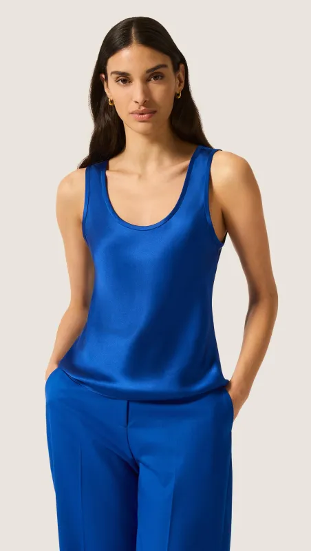 Tank in Silk Charmeuse | Azure made by Argent