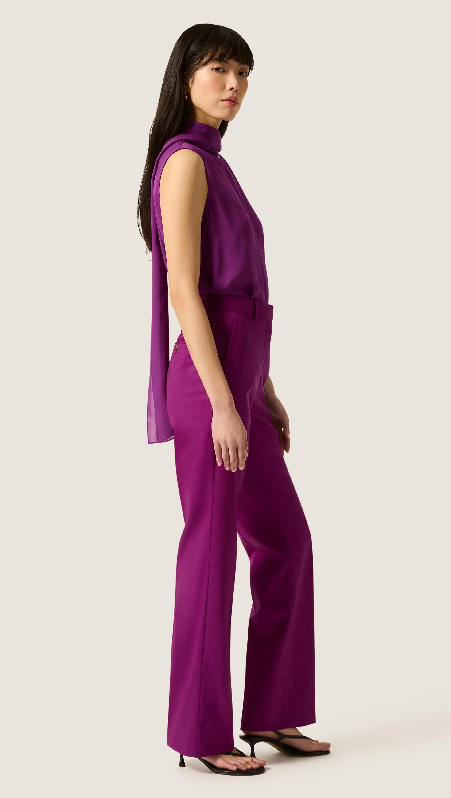 Straight Leg Trouser in Seasonless Wool | Violet sold by Argent product image thumbnail 3