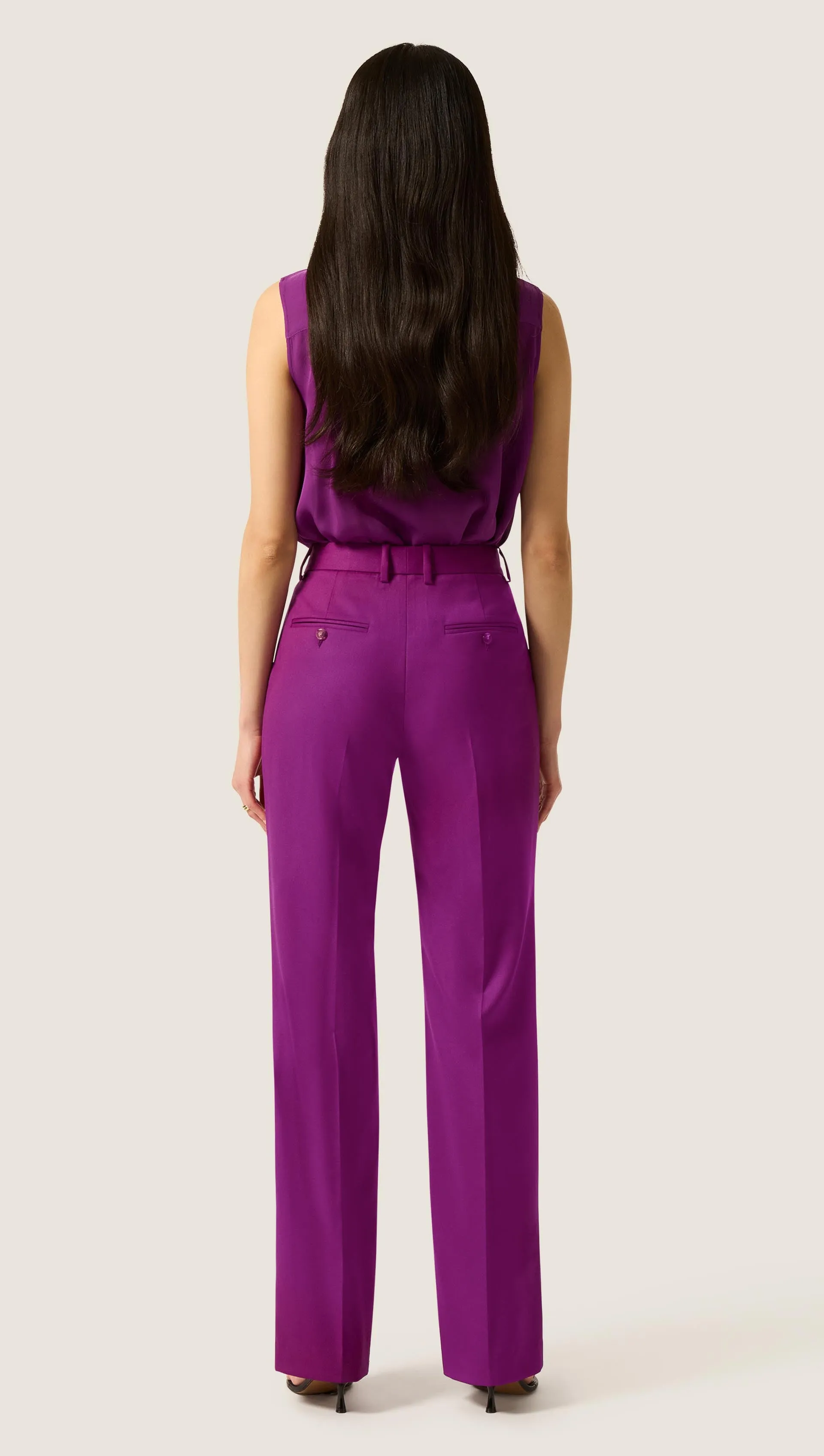 Straight Leg Trouser in Seasonless Wool | Violet sold by Argent product image thumbnail 4