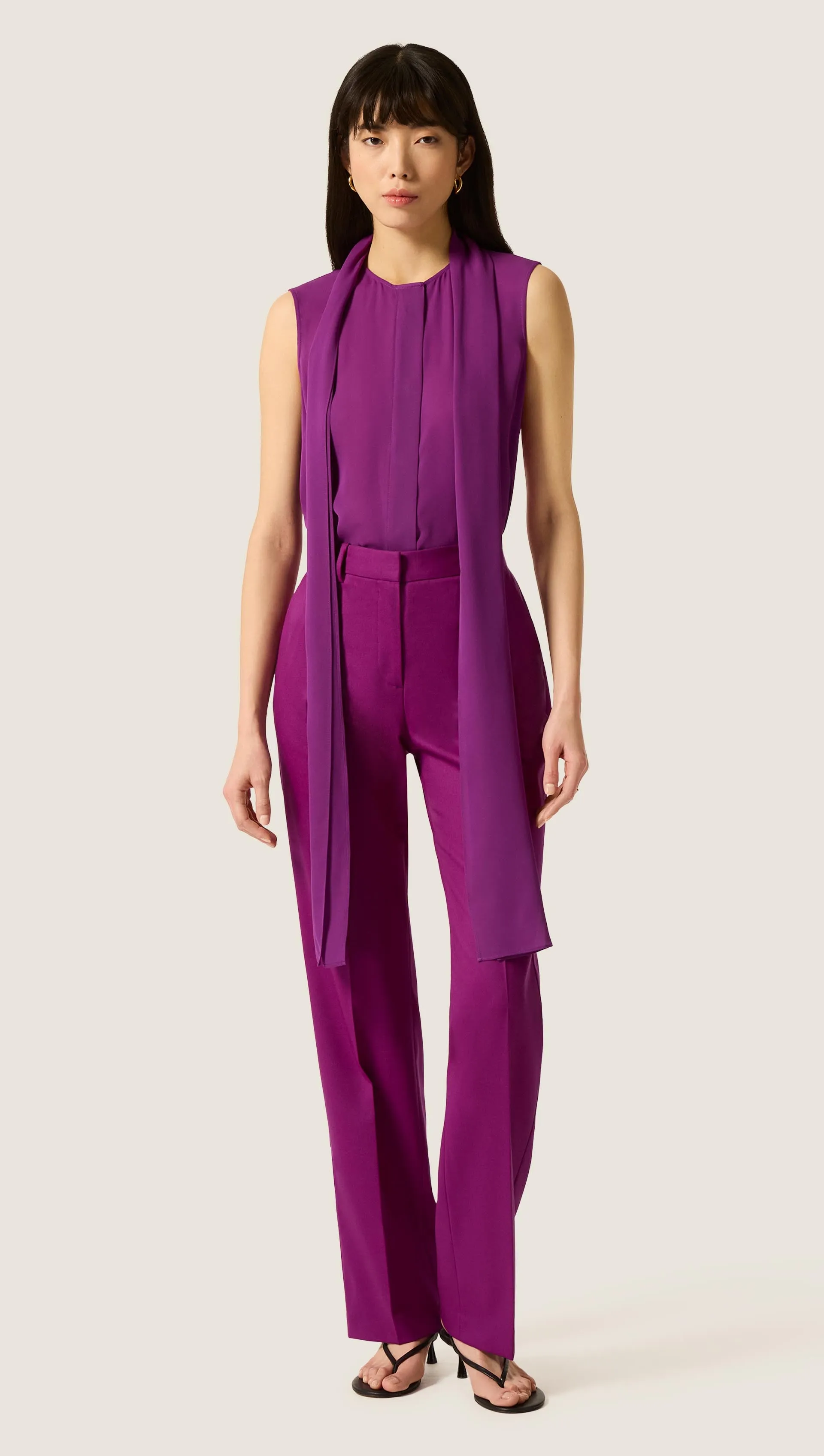 Straight Leg Trouser in Seasonless Wool | Violet sold by Argent product image thumbnail 2