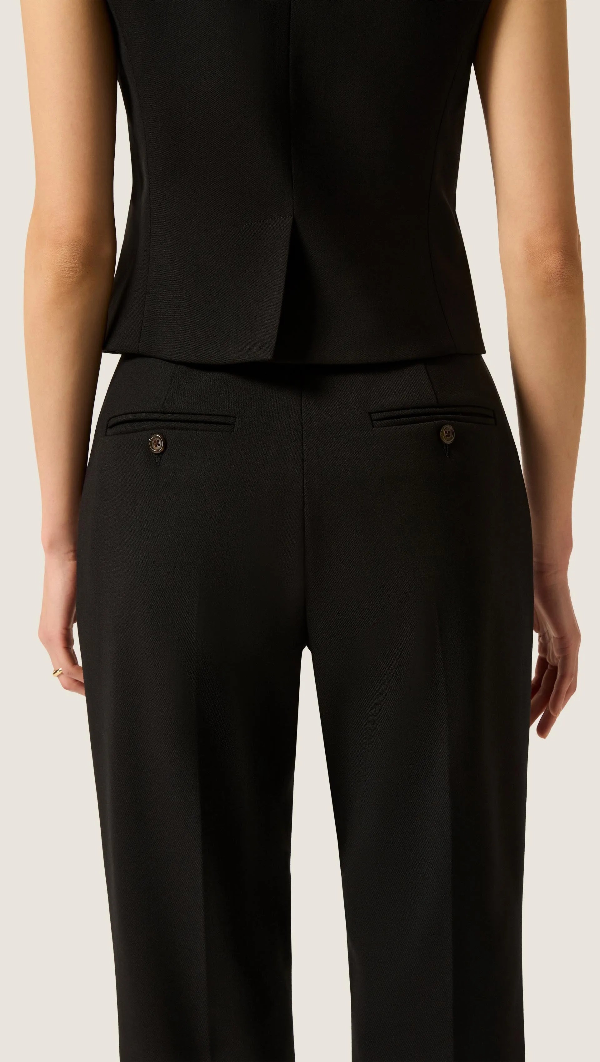 Straight Leg Trouser in Heavy Wool Twill | Black sold by Argent product image thumbnail 5