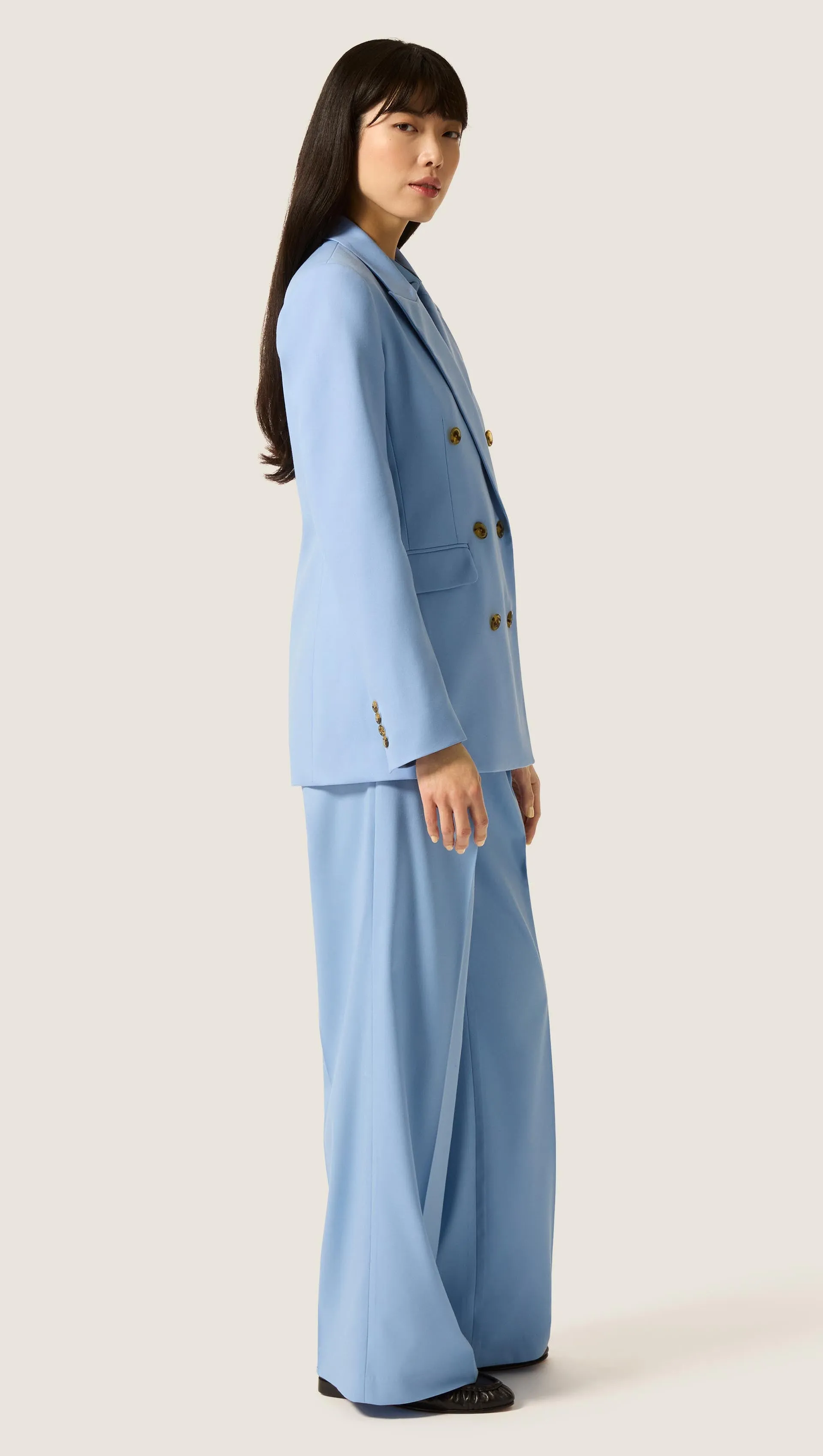 Double-Breasted Blazer in Seasonless Wool | Maya Blue sold by Argent product image thumbnail 3