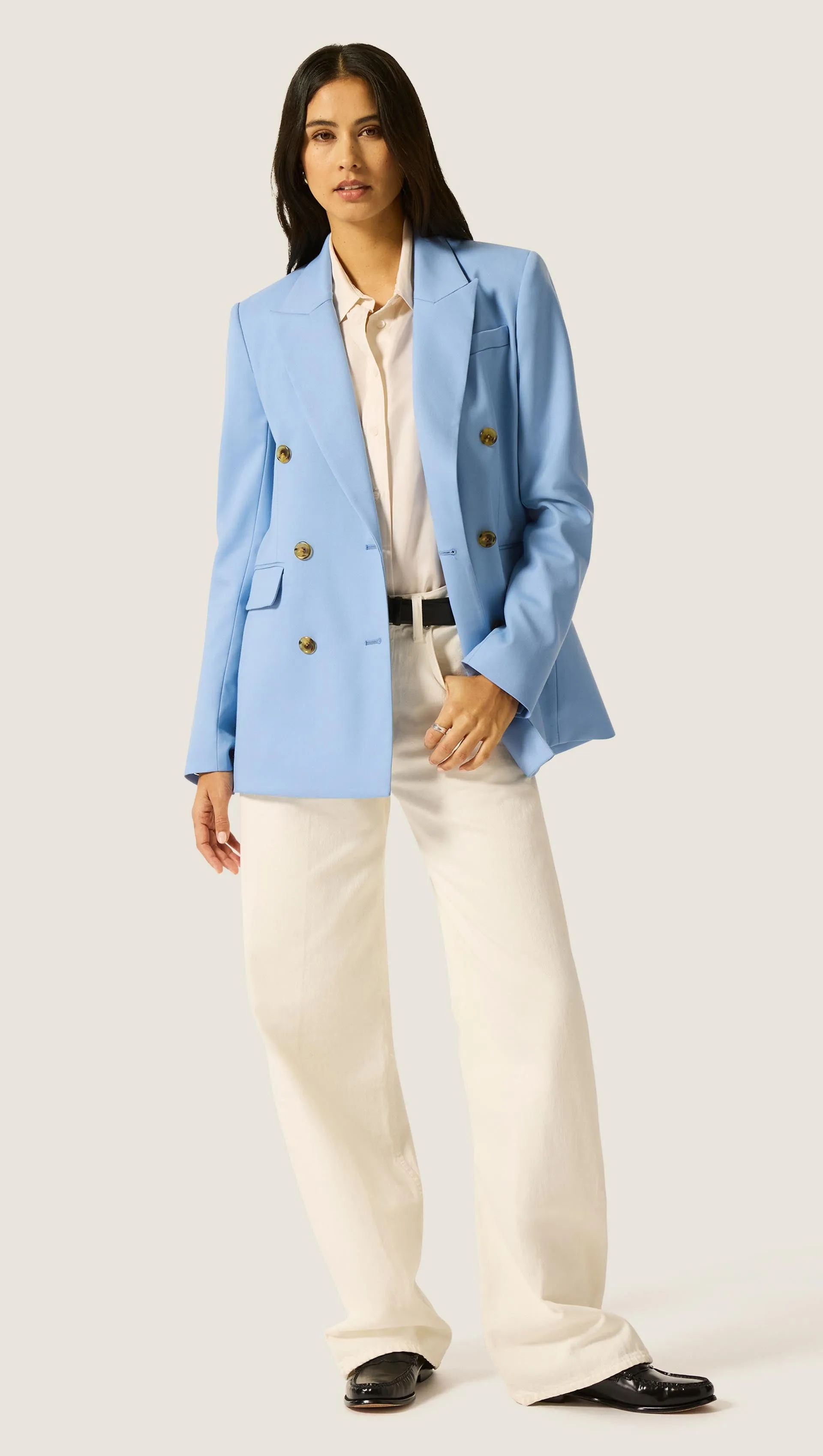 Double-Breasted Blazer in Seasonless Wool | Maya Blue sold by Argent product image thumbnail 5