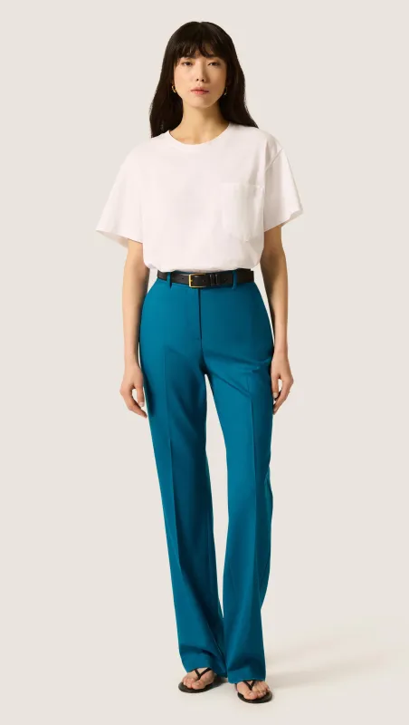 Straight Leg Trouser in Seasonless Wool | Ocean made by Argent