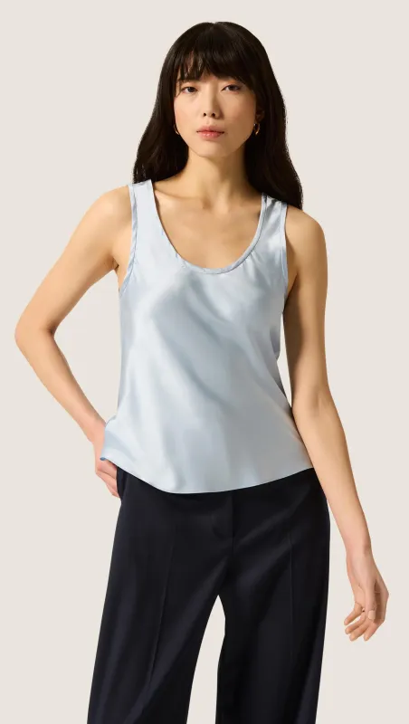 Tank in Silk Charmeuse | Maya Blue made by Argent