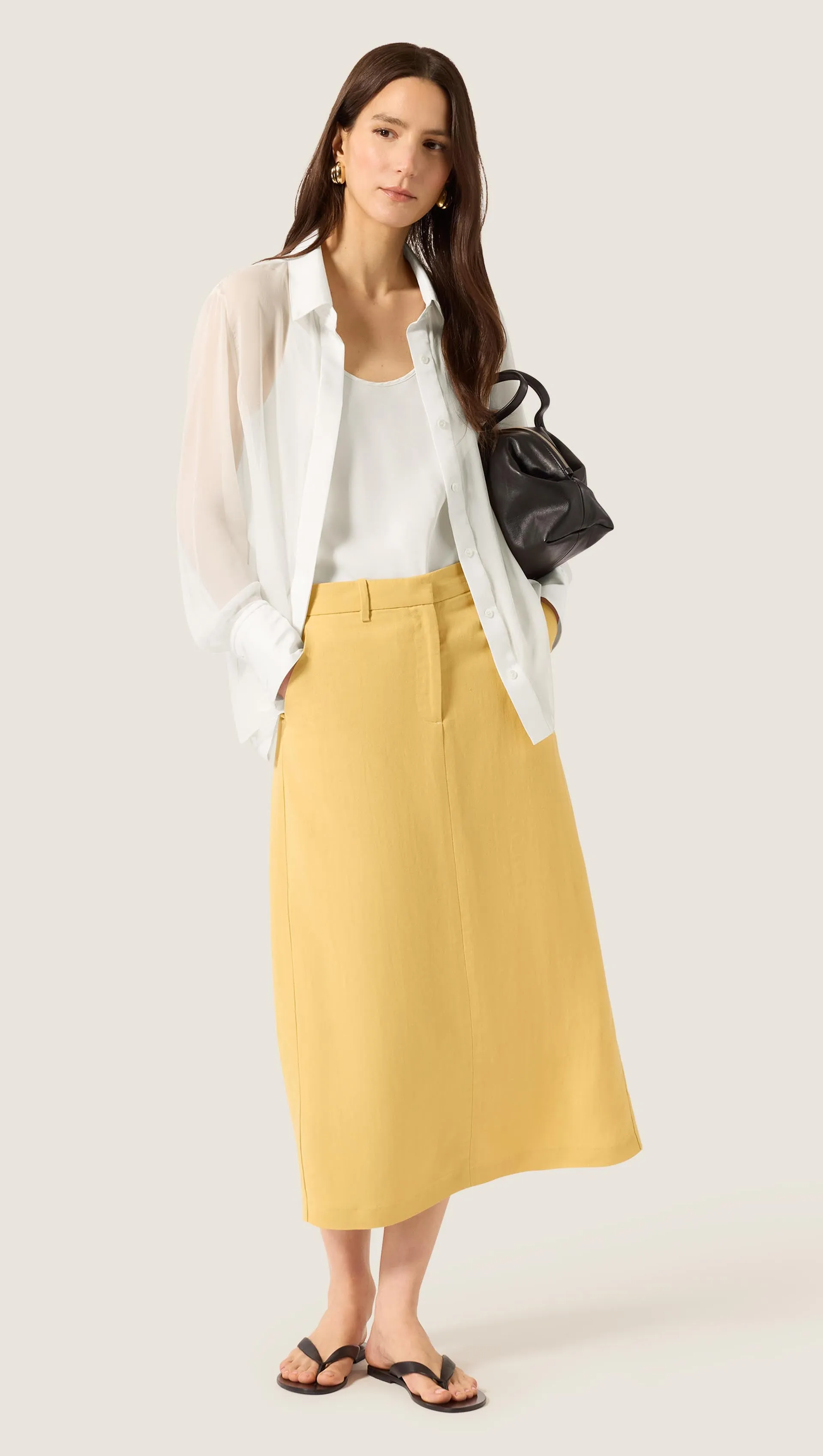 Sheer Blouse in Silk Georgette | Ivory sold by Argent product image thumbnail 5