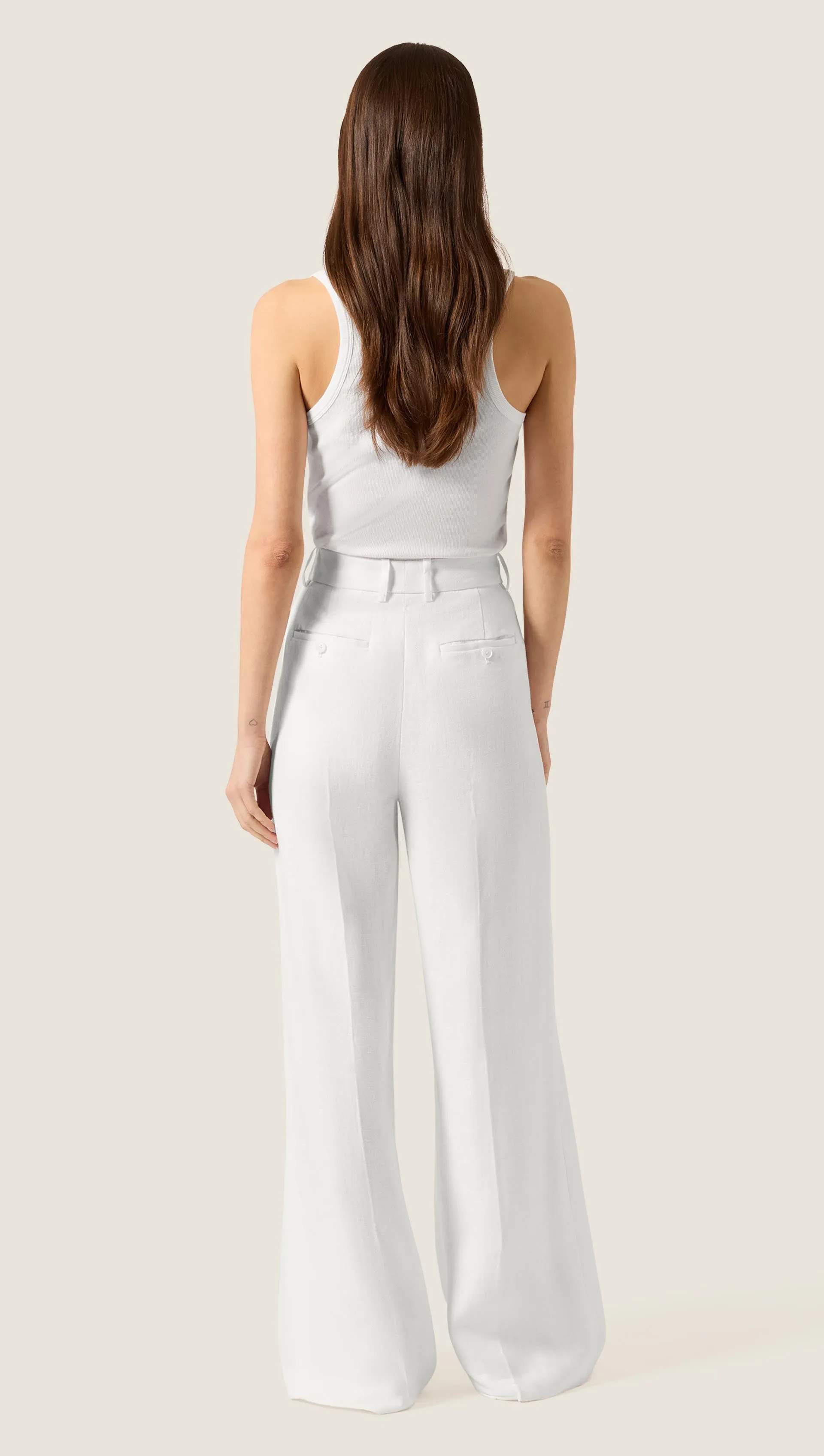 Single Pleat Trouser in Viscose Linen | Ivory sold by Argent product image thumbnail 4