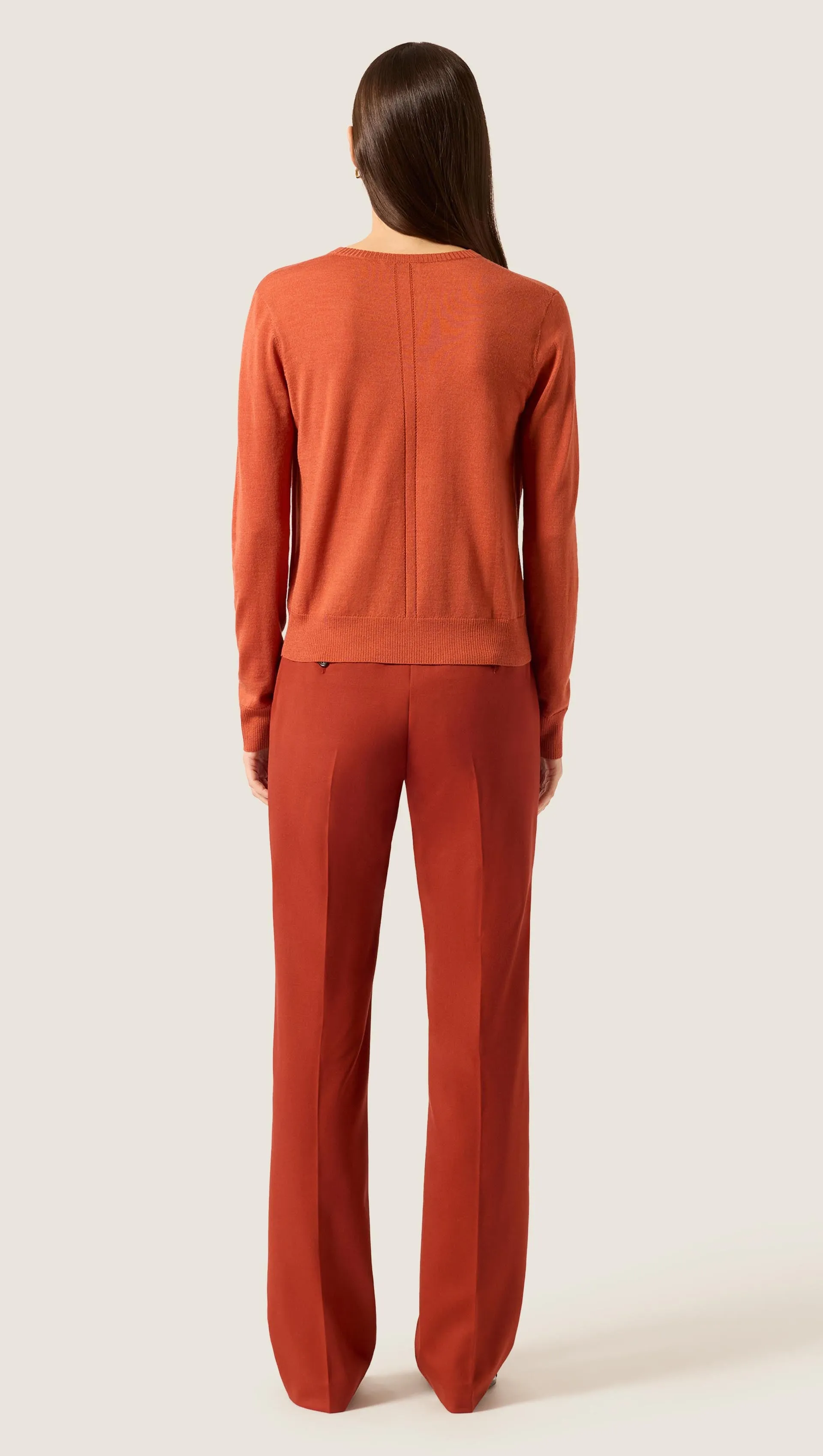 Fine Knit Crewneck in Merino Silk | Persimmon sold by Argent product image thumbnail 4