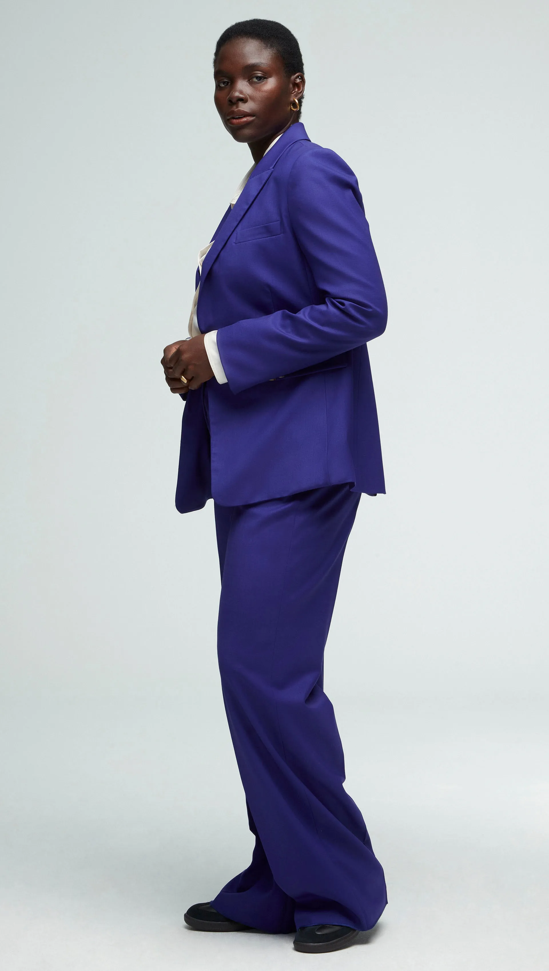 Single Button Blazer in Seasonless Wool | Purple sold by Argent product image thumbnail 3