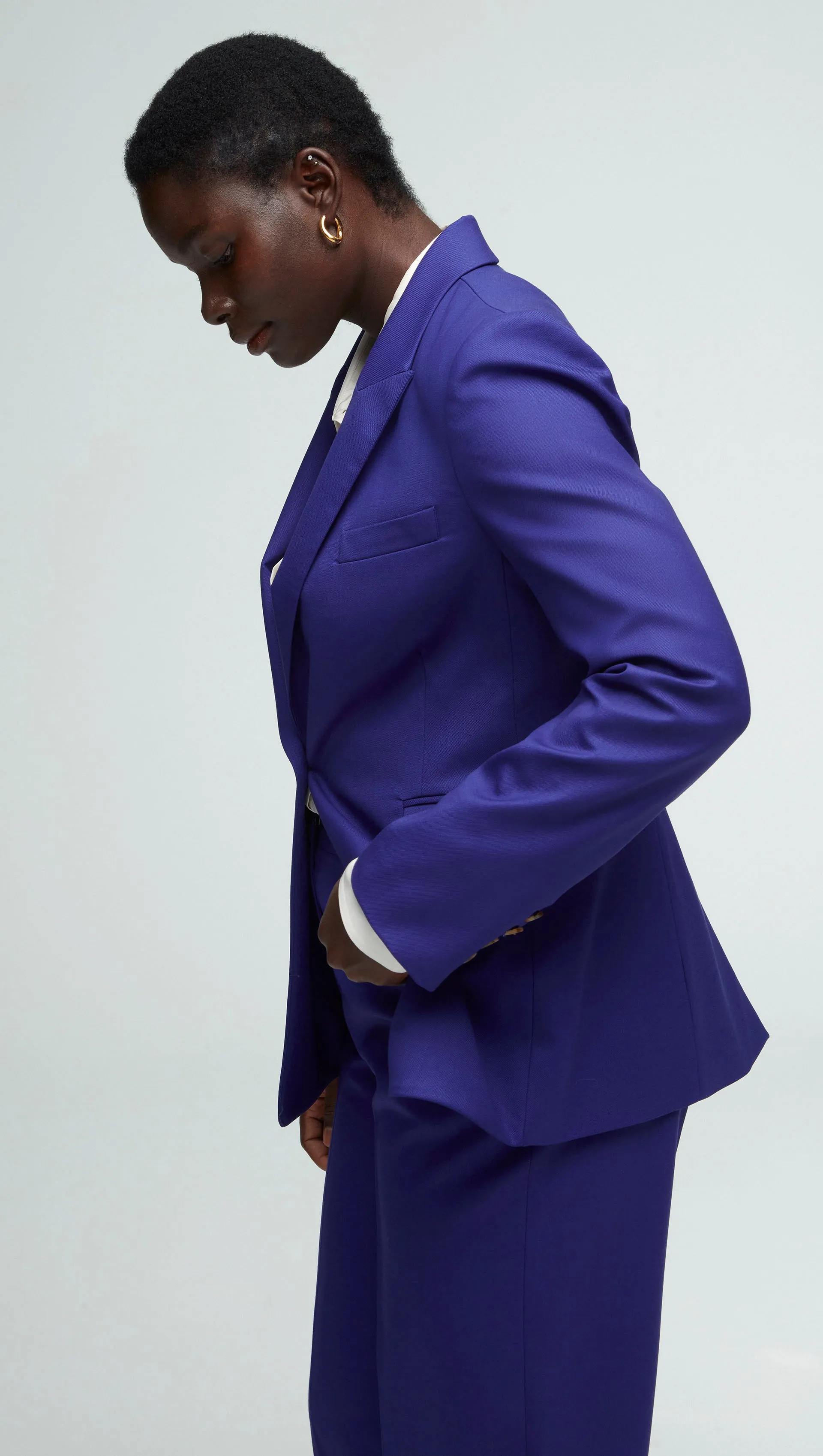 Single Button Blazer in Seasonless Wool | Purple sold by Argent product image thumbnail 2