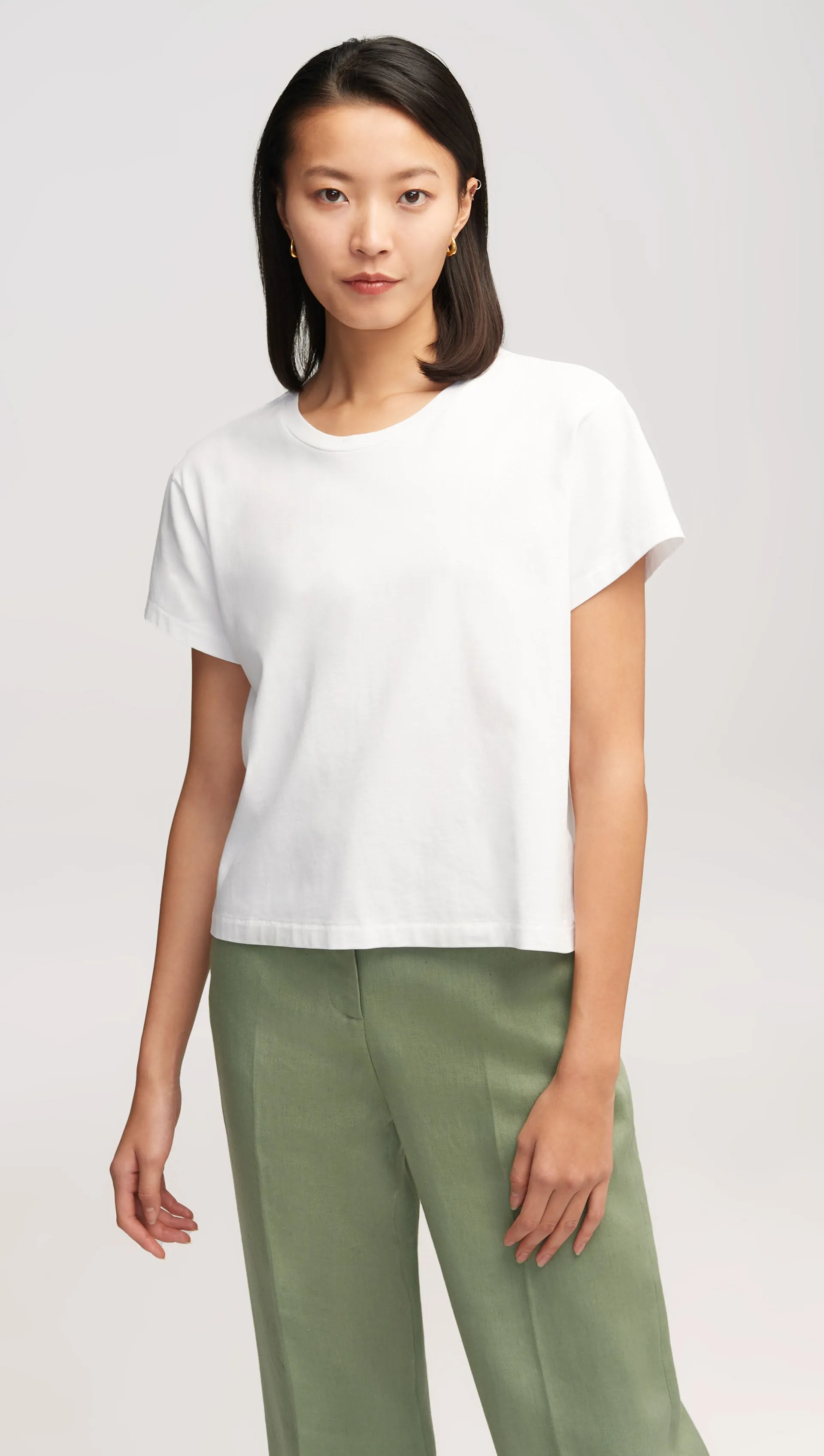 Shrunken Tee in Cotton Jersey | White sold by Argent