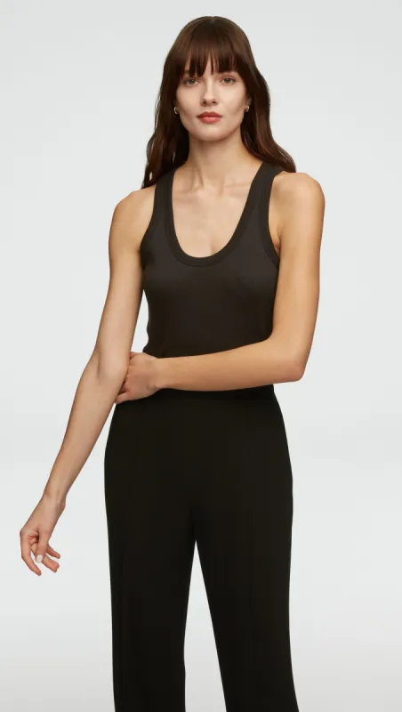Ribbed Tank in Cotton Elastane | Black sold by Argent